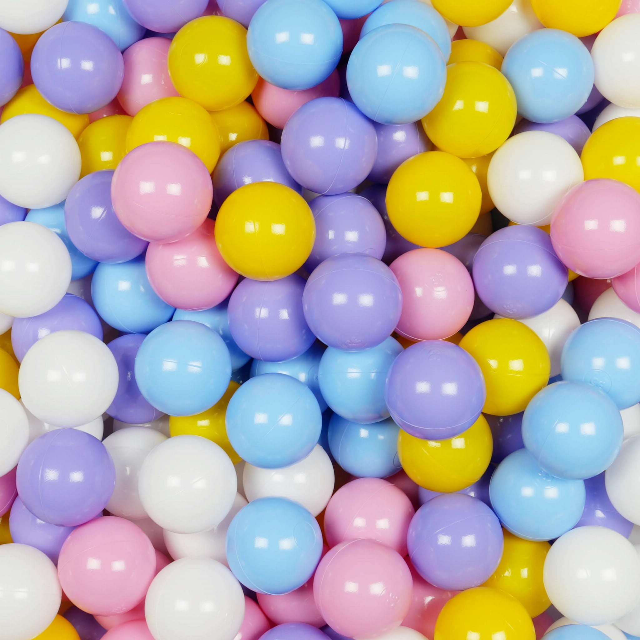 Game balls ø7cm 300 pieces white, heather, dusty pink, yellow, light blue