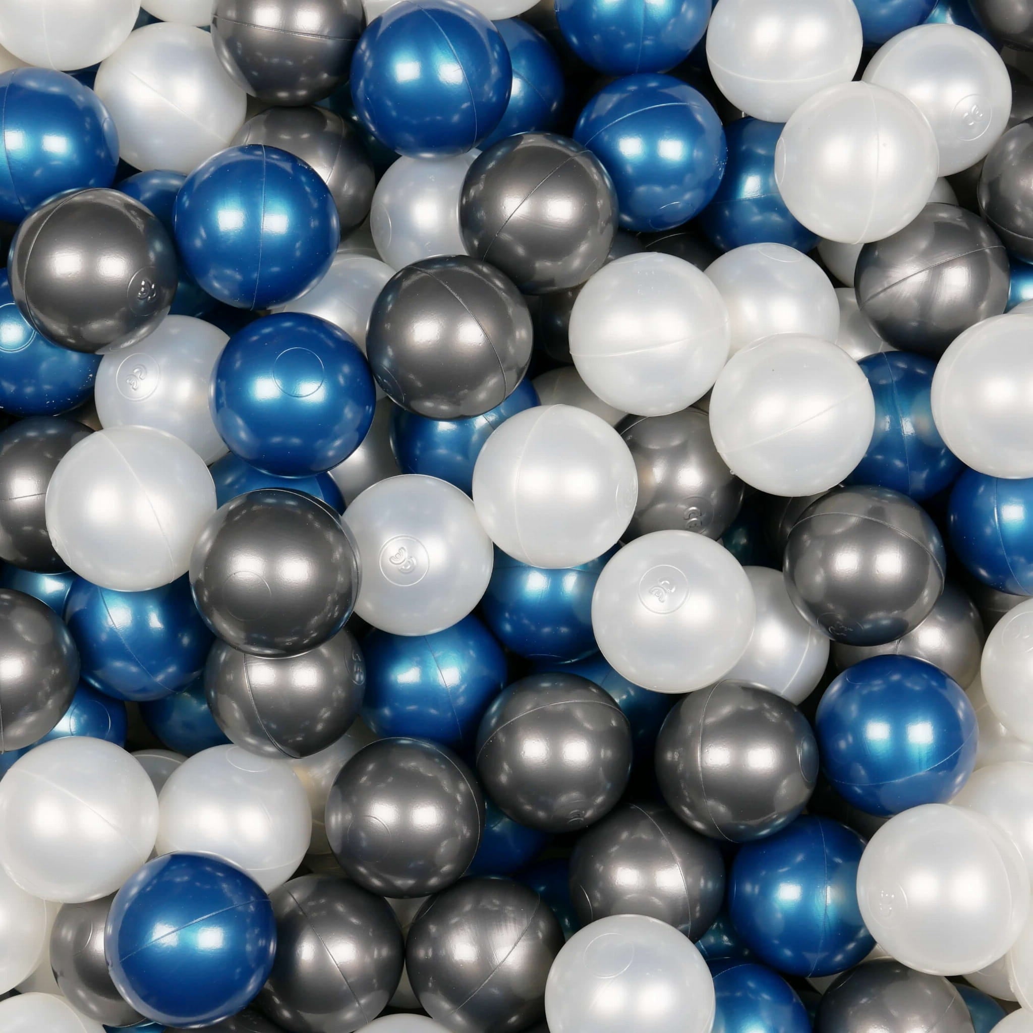 Play balls ø7cm 500 pieces pearl, metallic blue, metallic graphite