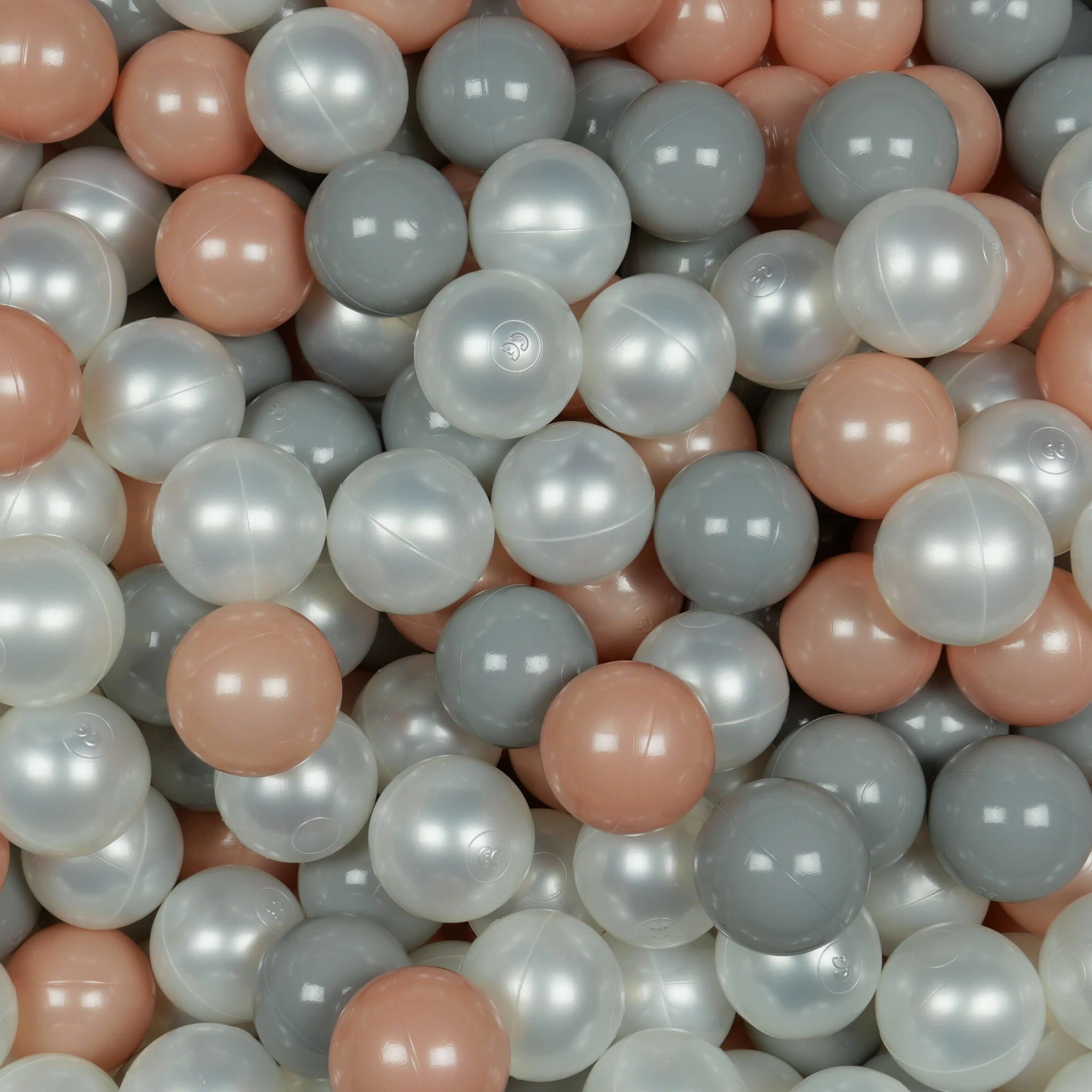 Play balls ø7cm 500 pieces pearl, gray, rose gold