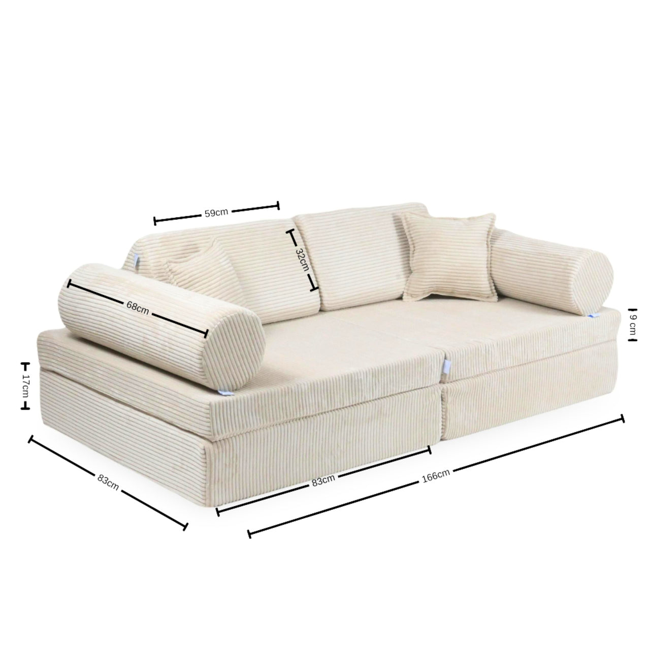 Montessori Play Sofa Comfort White Bouclé
