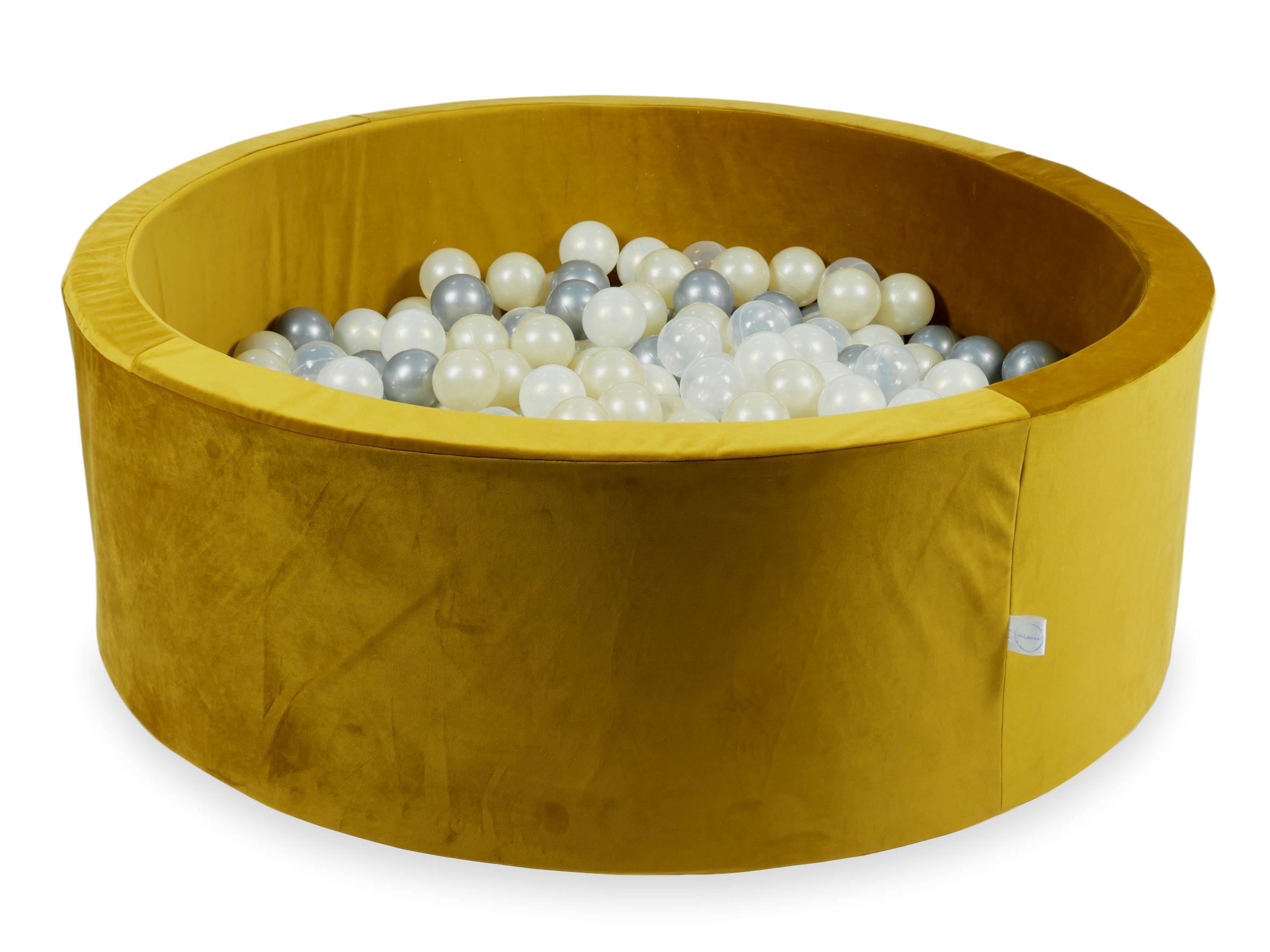 Piscine à balles en velours velvet dore 110x40 cm avec 500balles