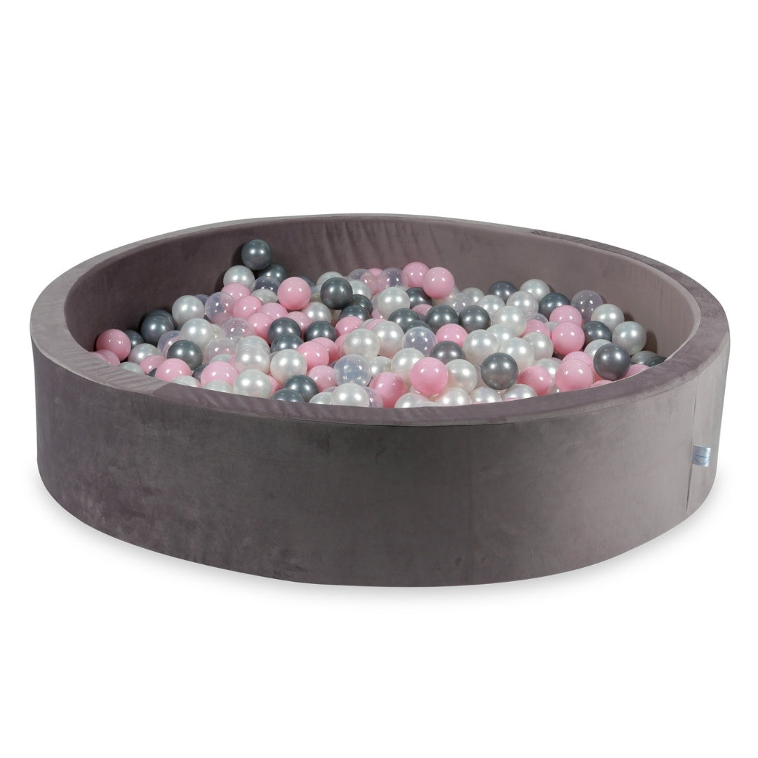 Lilac velvet ball pit 130x30 cm with 600 balls