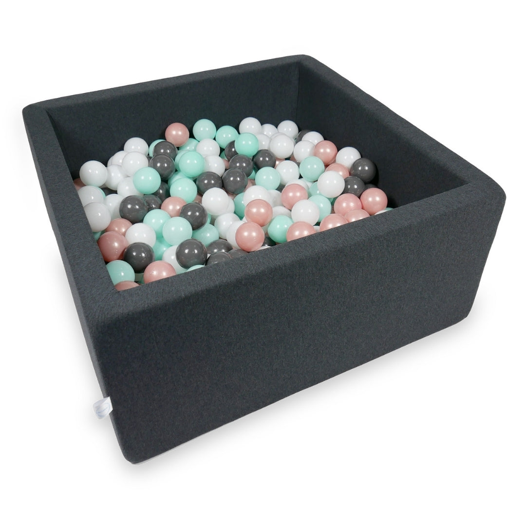 Square ball pit 90x90x40 cm in Graphite, 400 balls