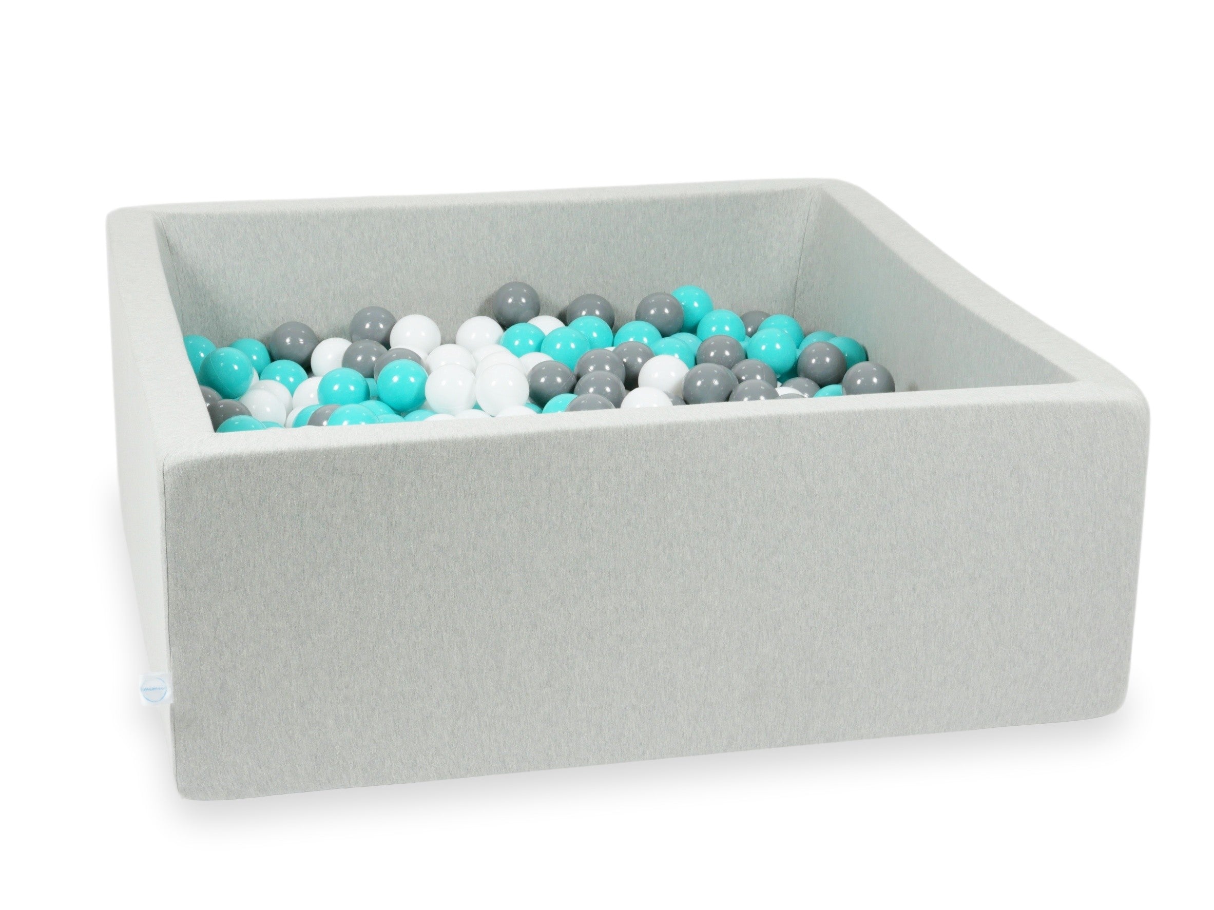 Square ball pit 110x110x40 cm in light gray, 600 balls