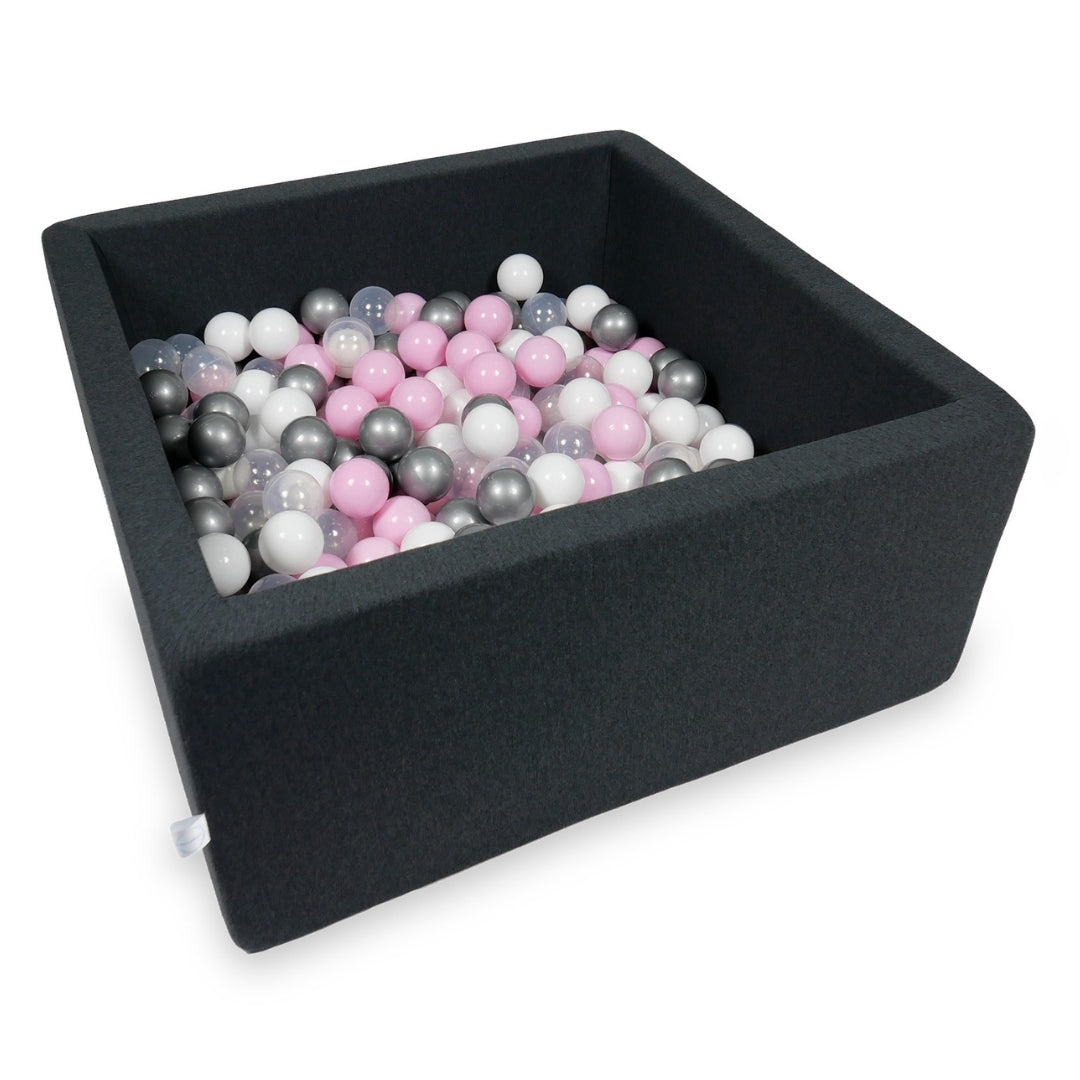 Square ball pit 90x90x40 cm in Graphite, 400 balls