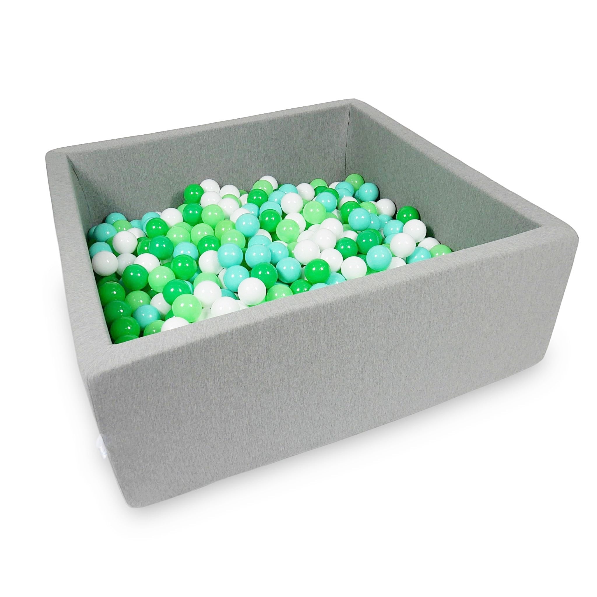 Square ball pit 110x110x40 cm in gray, 600 balls