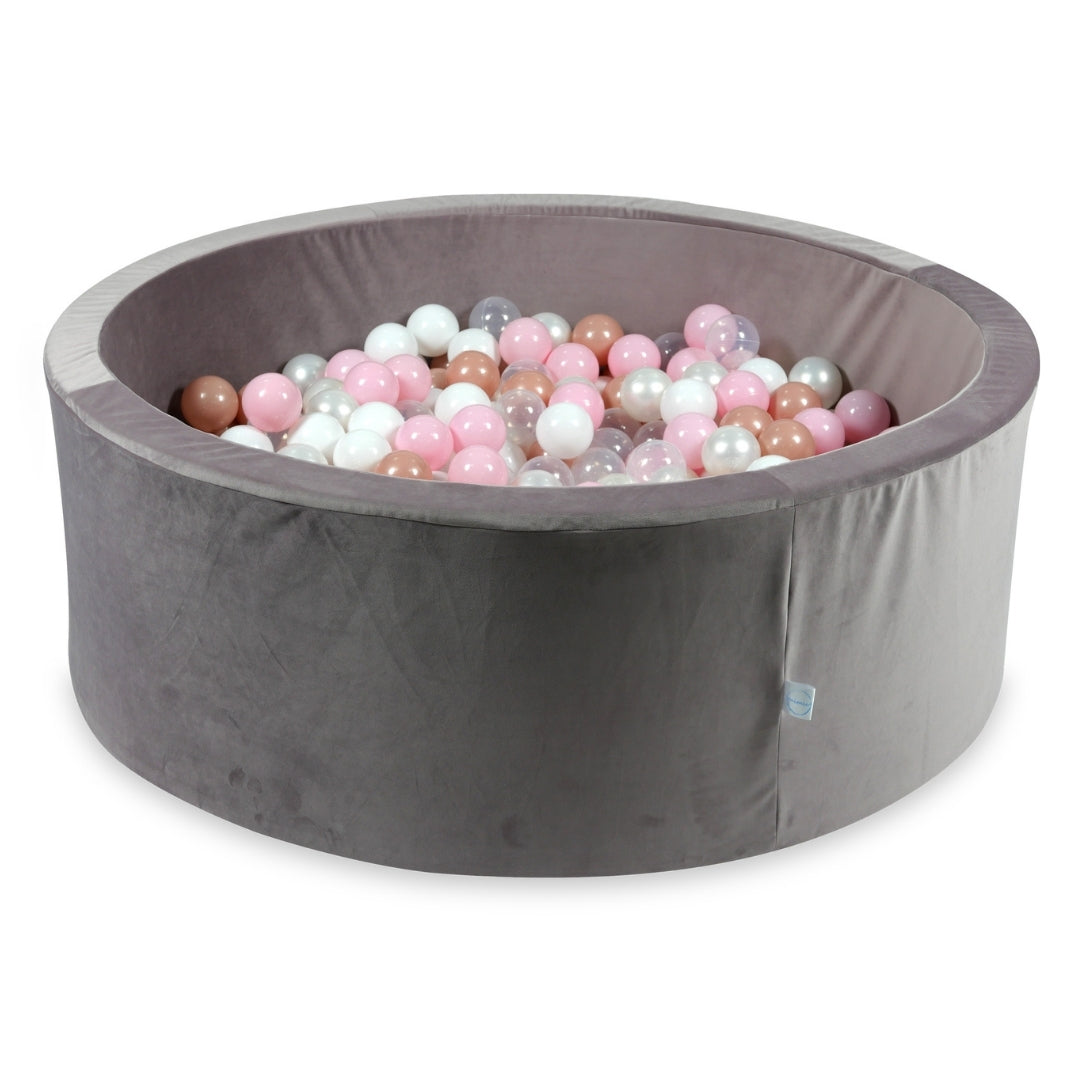 Ball Pit in velvet velvet lilac 110x40 cm with 500 balls