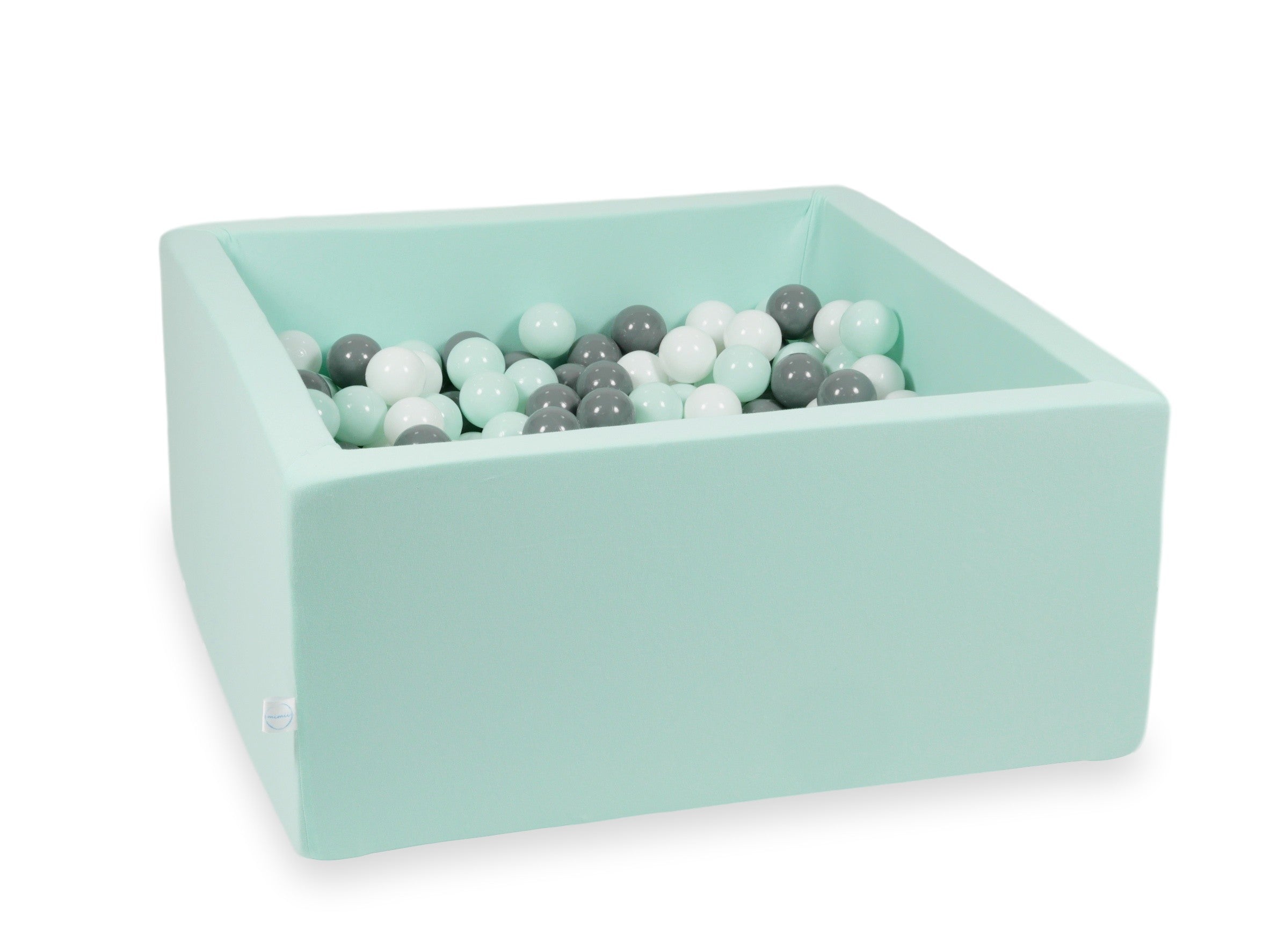 Square ball pit 90x90x40 cm in Mint, 400 balls