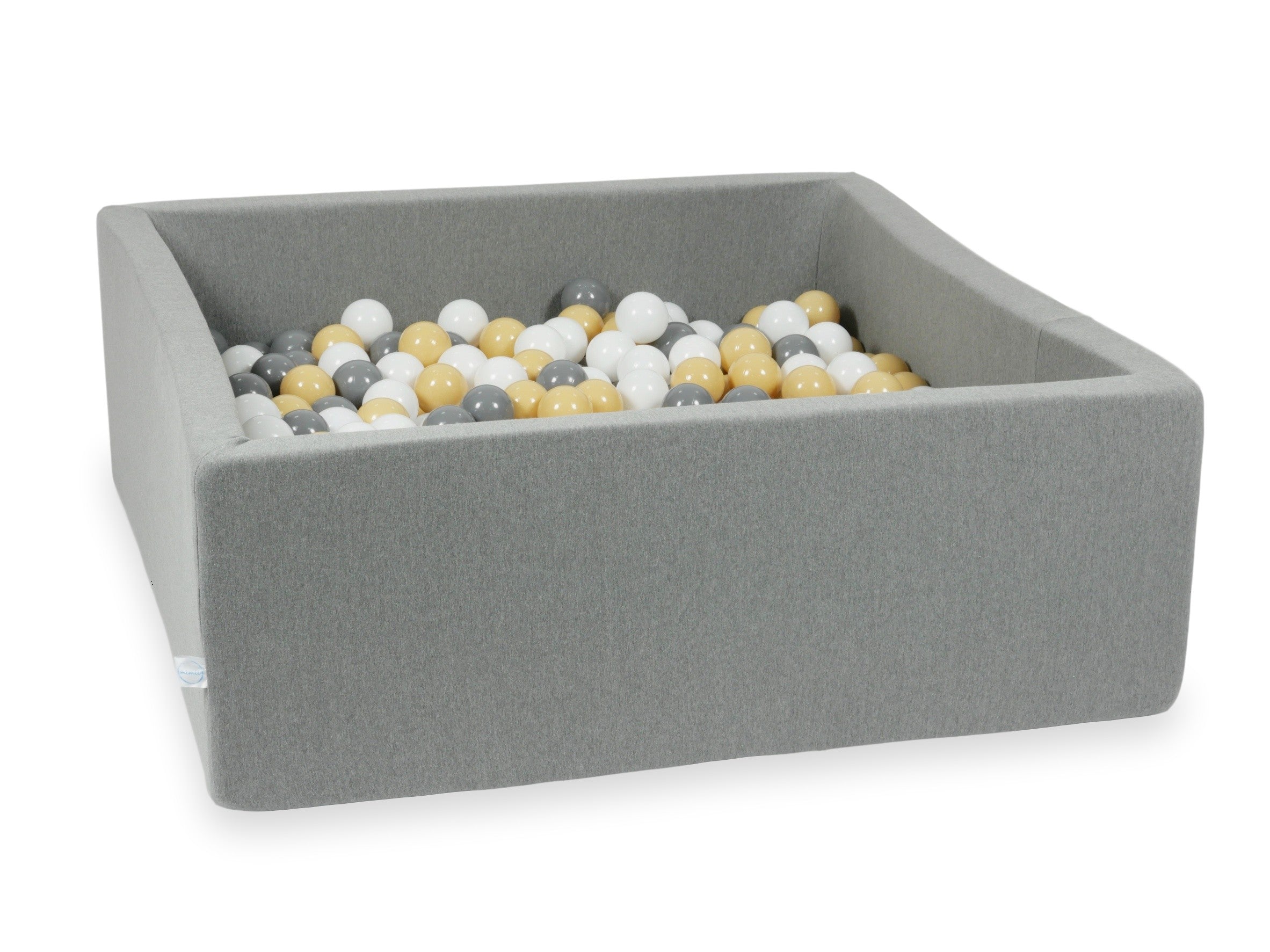 Square ball pit 110x110x40 cm in gray, 600 balls