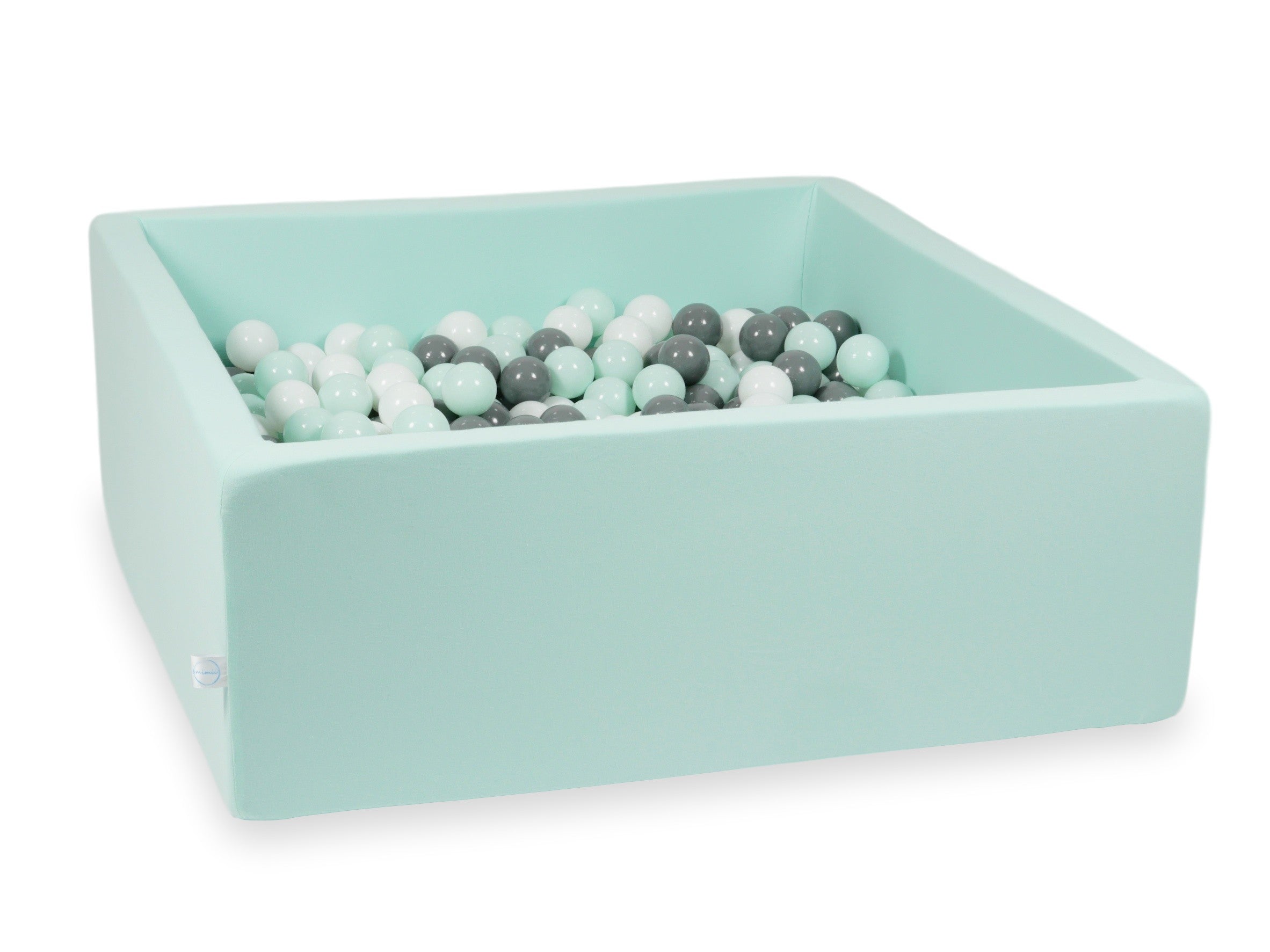 Bällebad quadratisch 110x110x40 cm in Mint, 600 Bälle