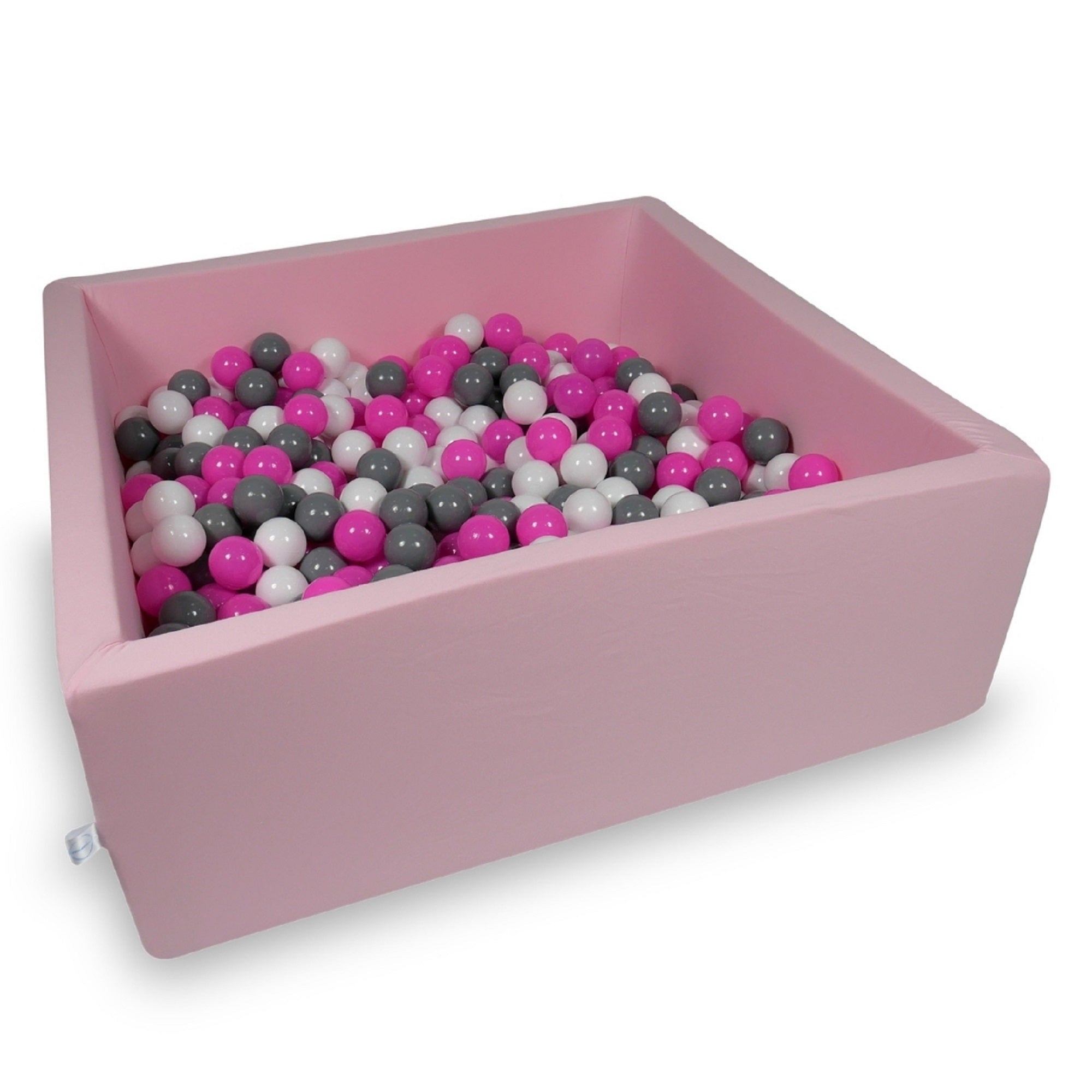 Square ball pit 110x110x40 cm in powder pink, 600 balls