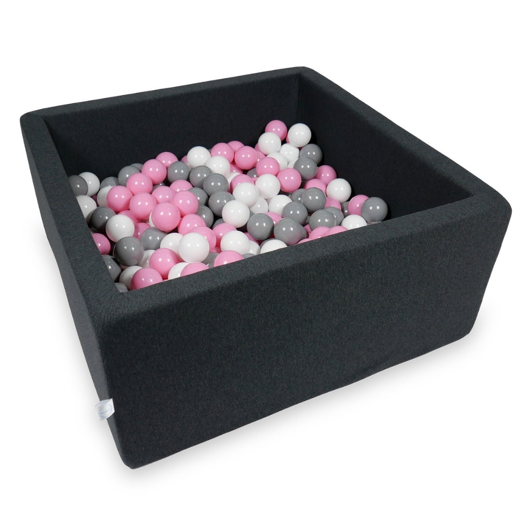 Square ball pit 90x90x40 cm in Graphite, 400 balls