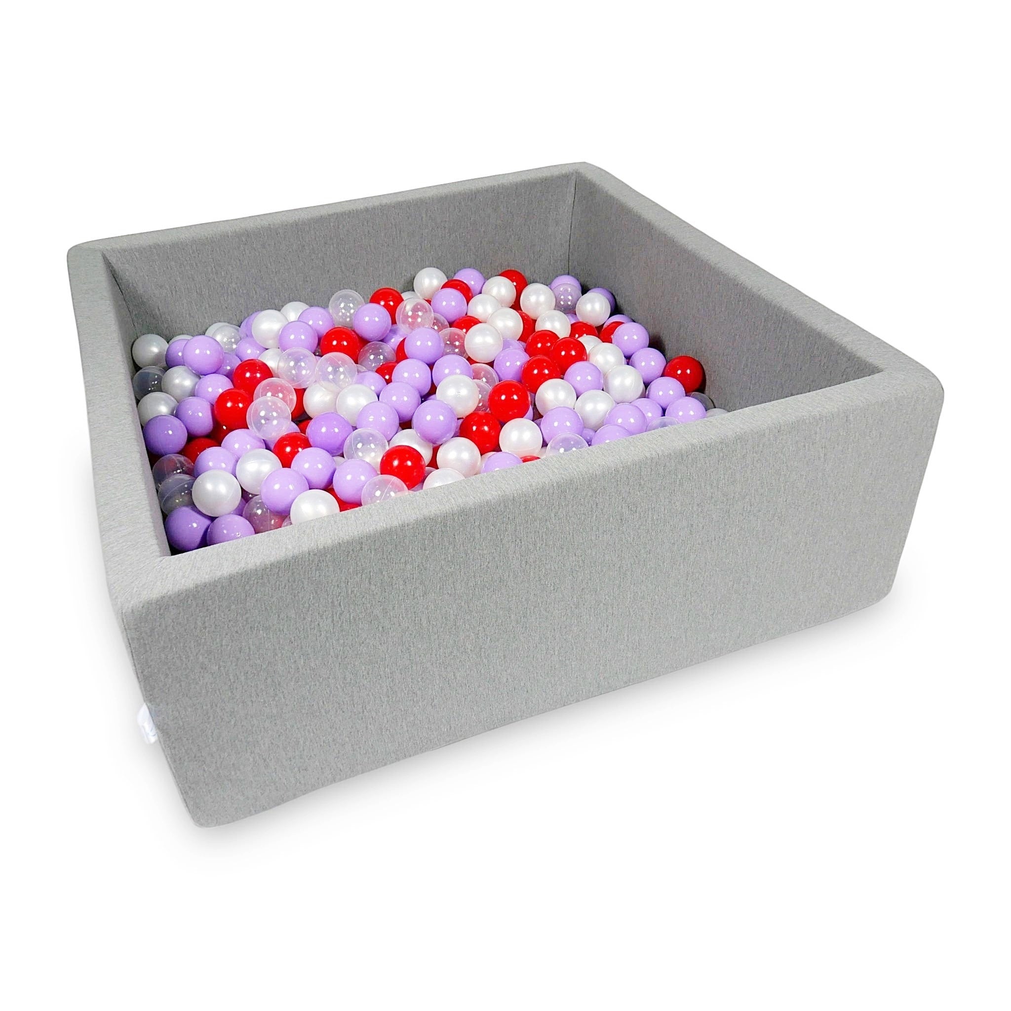 Square ball pit 110x110x40 cm in gray, 600 balls