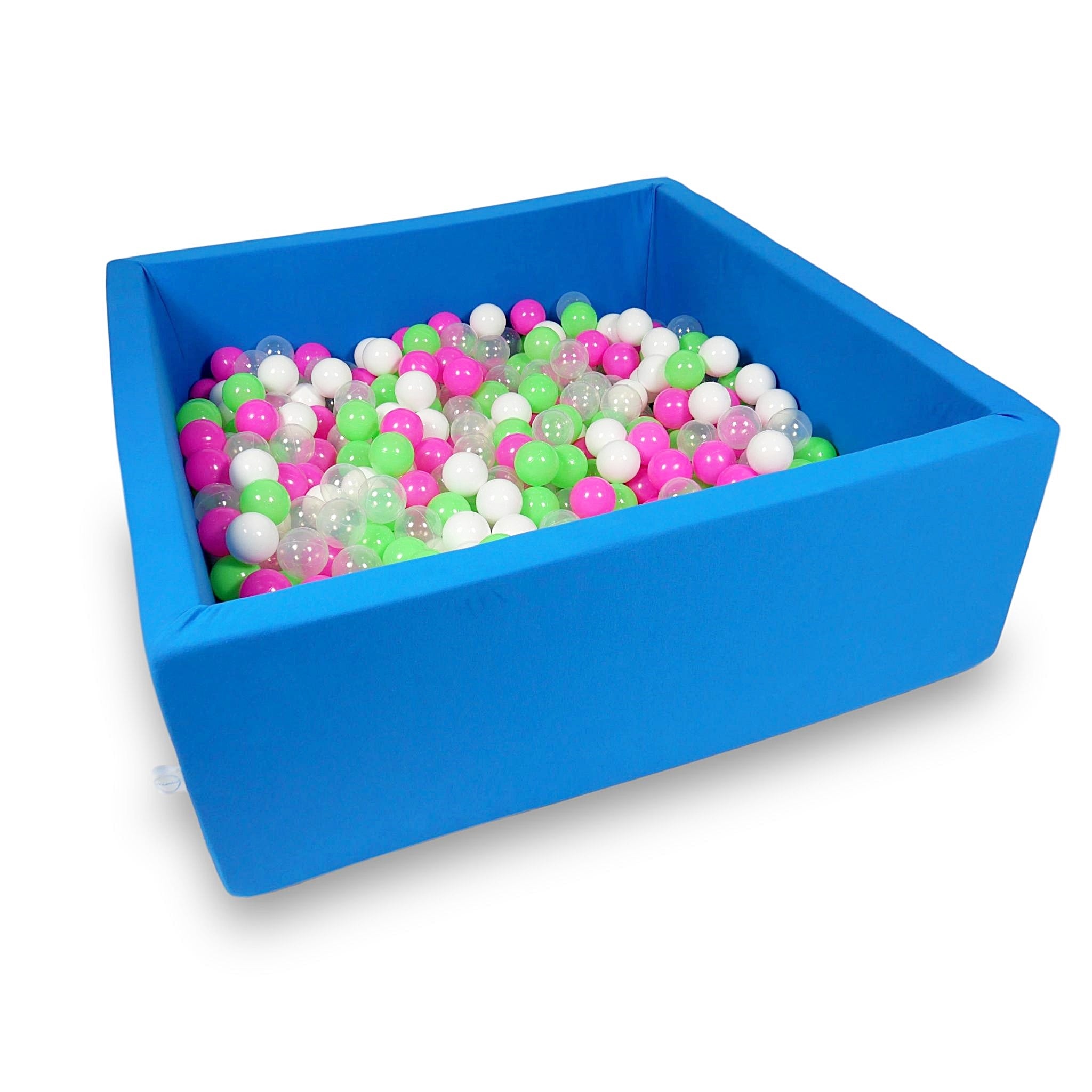 Square ball pit 110x110x40 cm in blue, 600 balls
