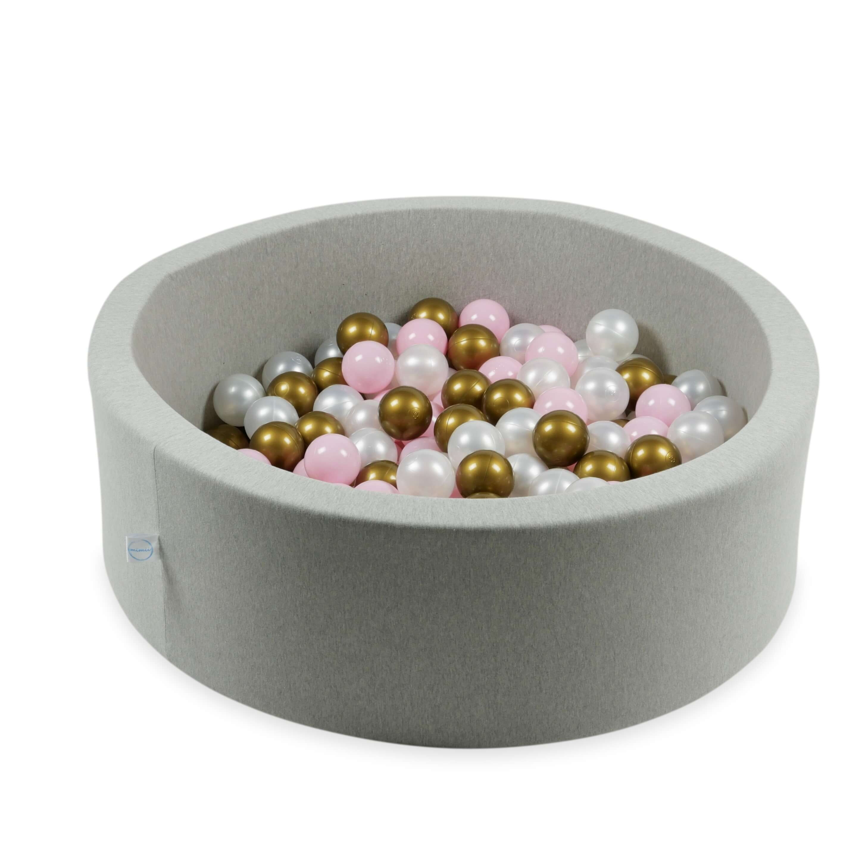50 Spielbälle mit 7 cm Durchmesser in Hellrosa, Perlmutt und Antikgold