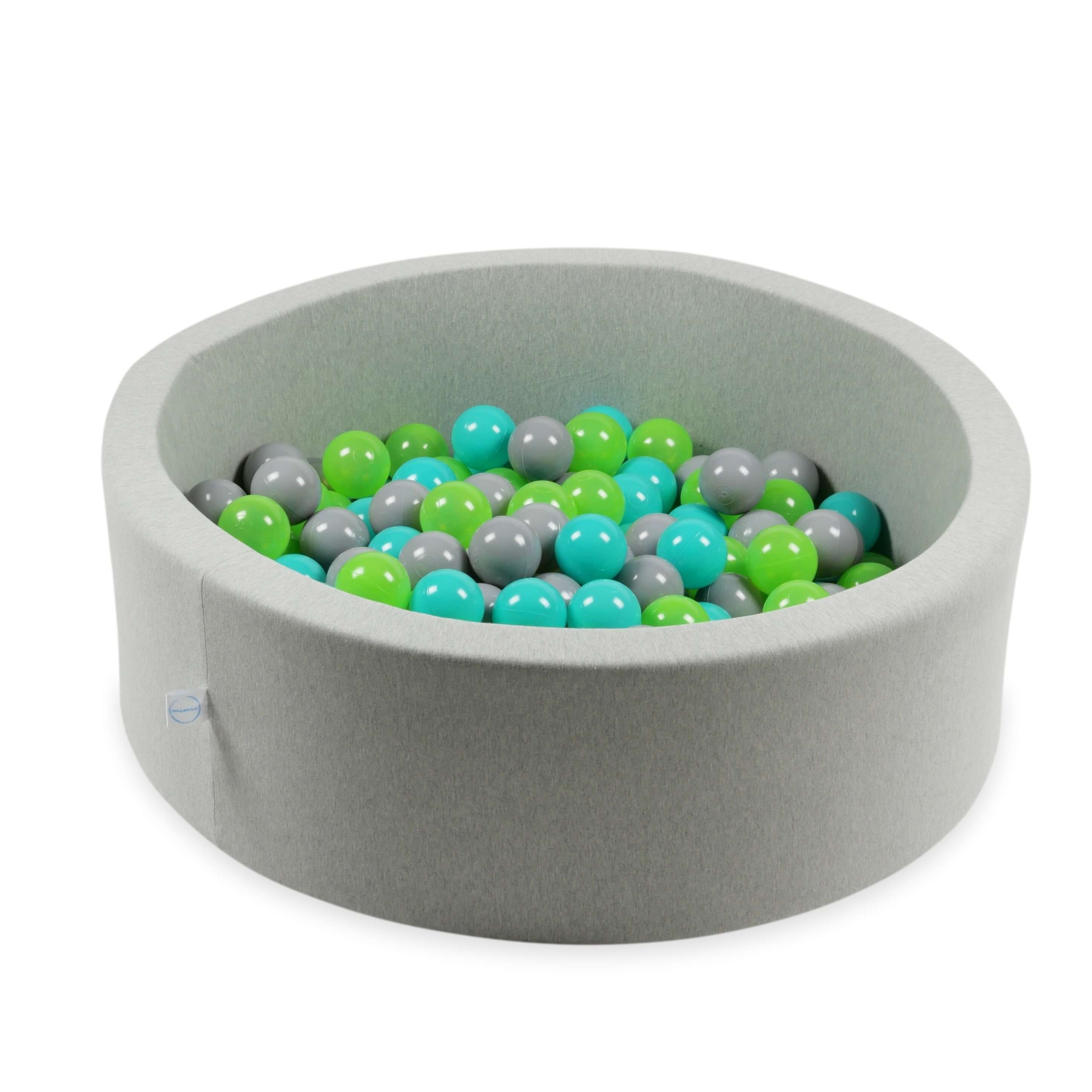 Game balls ø7cm 200 pieces gray, turquoise, celadon