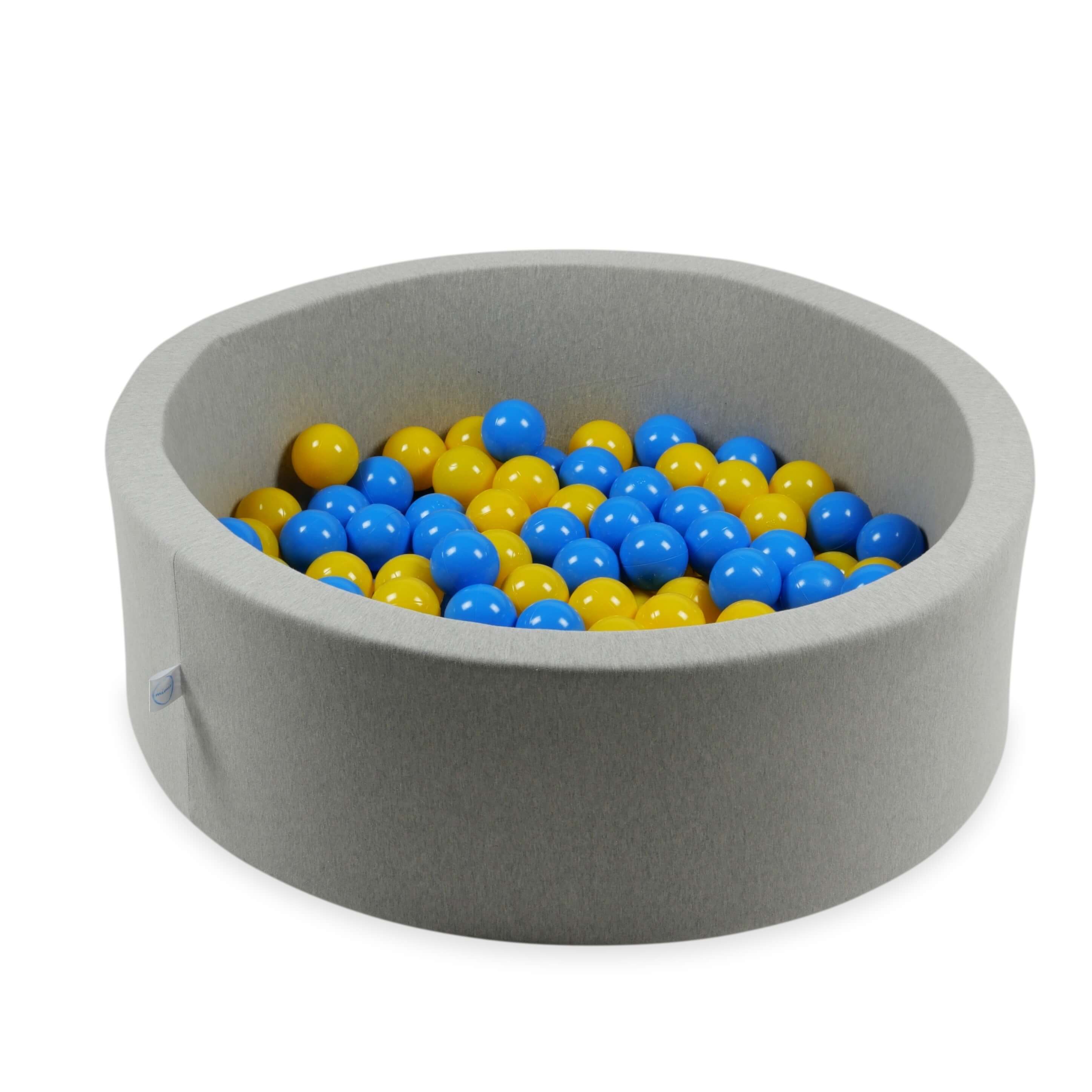 50 Spielbälle mit 7 cm Durchmesser, gelb und blau