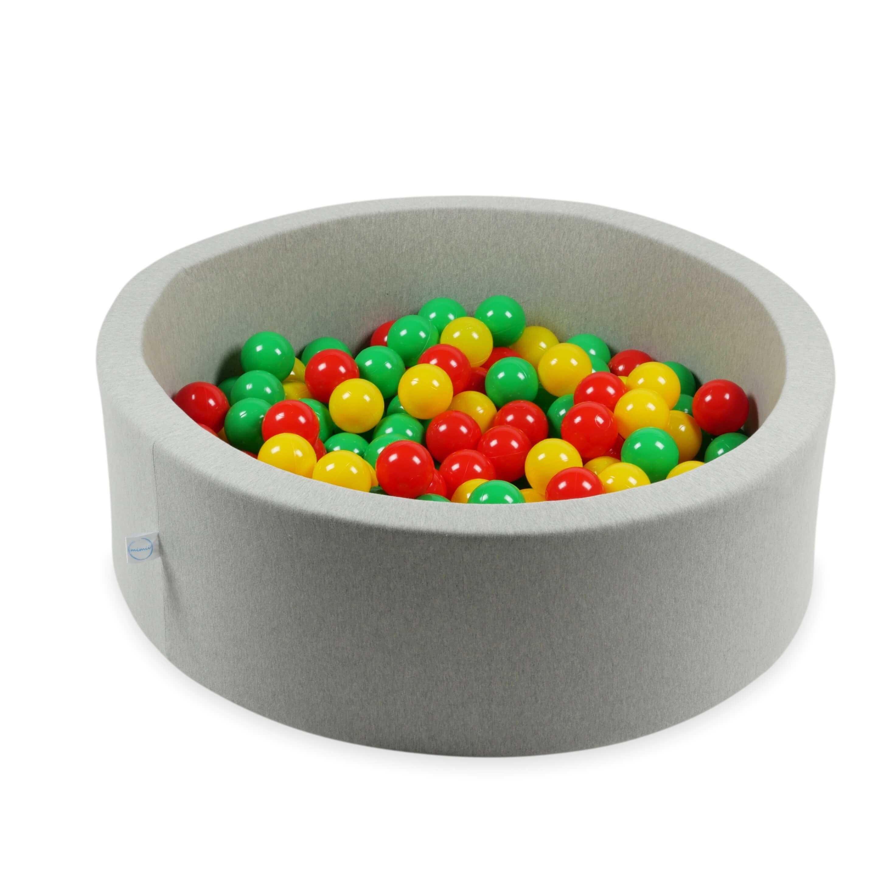 25 Spielbälle, 7 cm Durchmesser, gelb, rot, grün