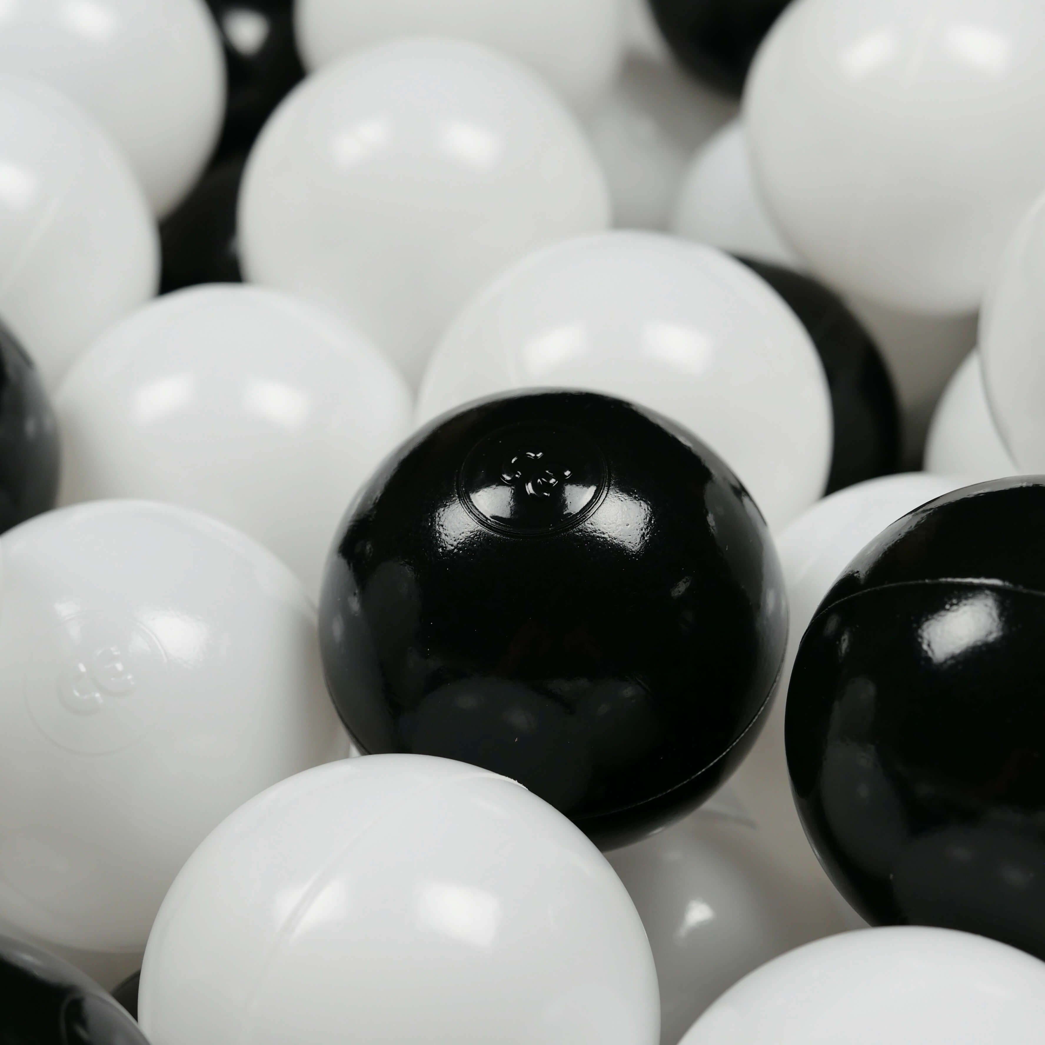Balles de jeu ø7cm 100 pièces blanc, noir