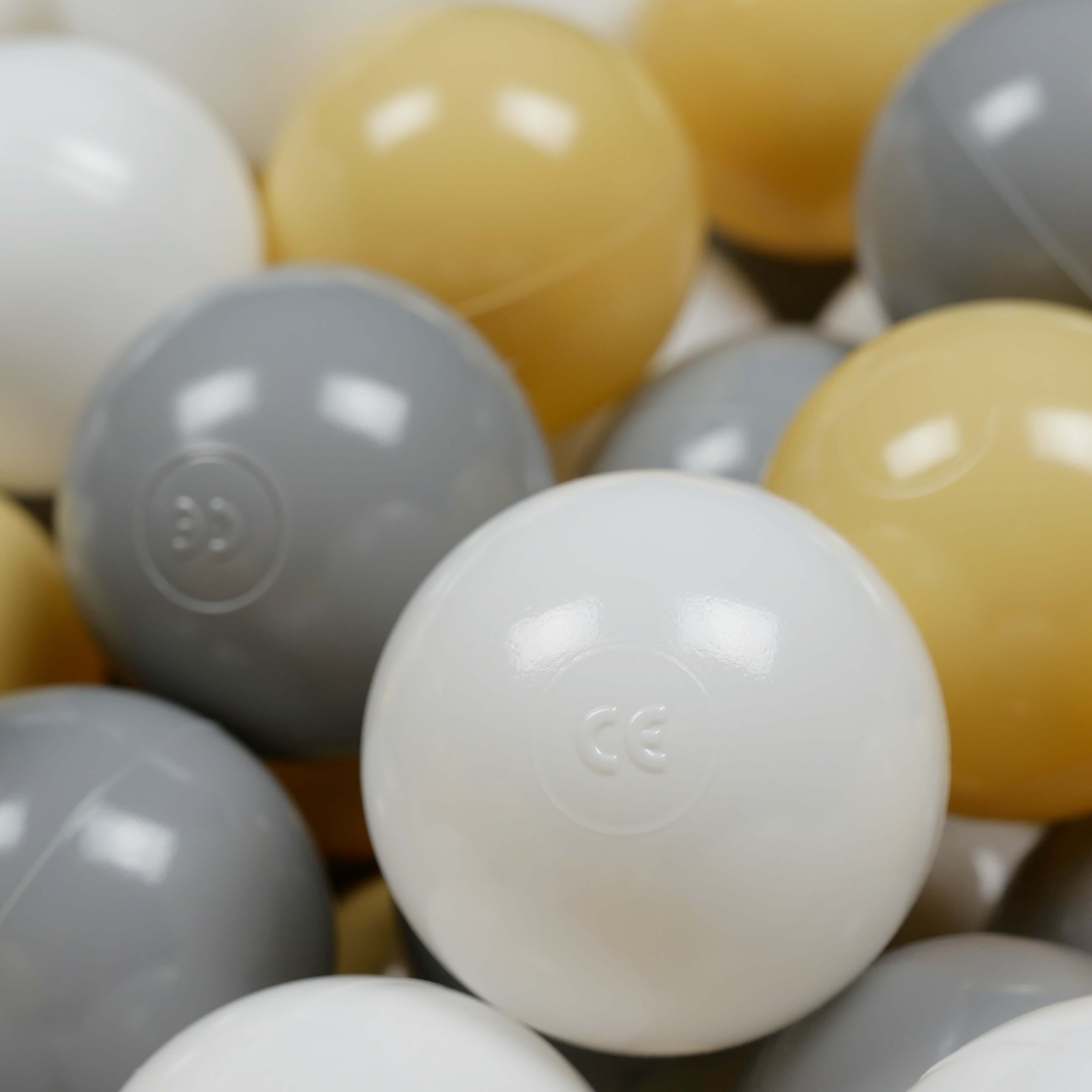 Game balls ø7cm 200 pieces white, gray, beige