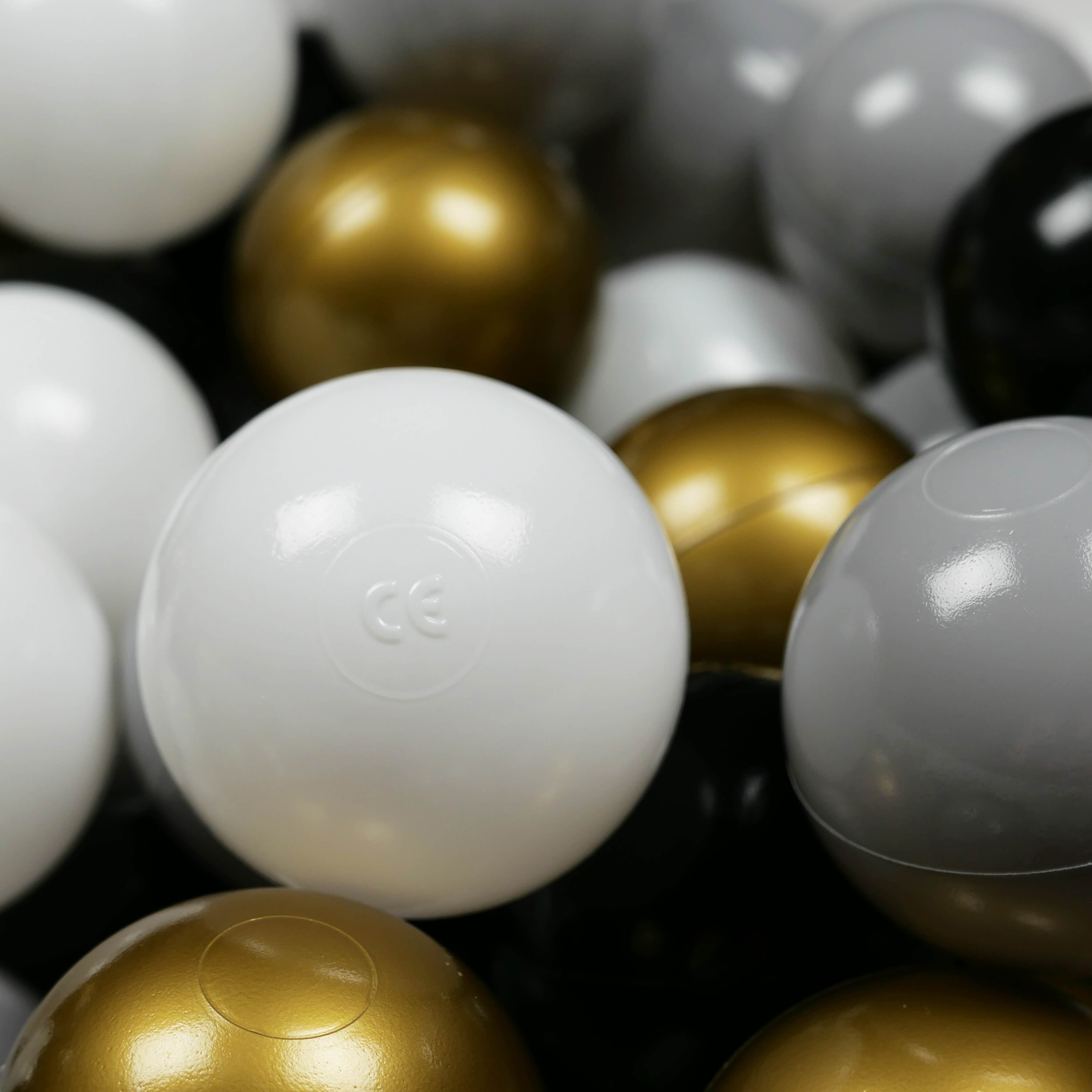 Play balls ø7cm 100 pieces white, gray, black, old gold