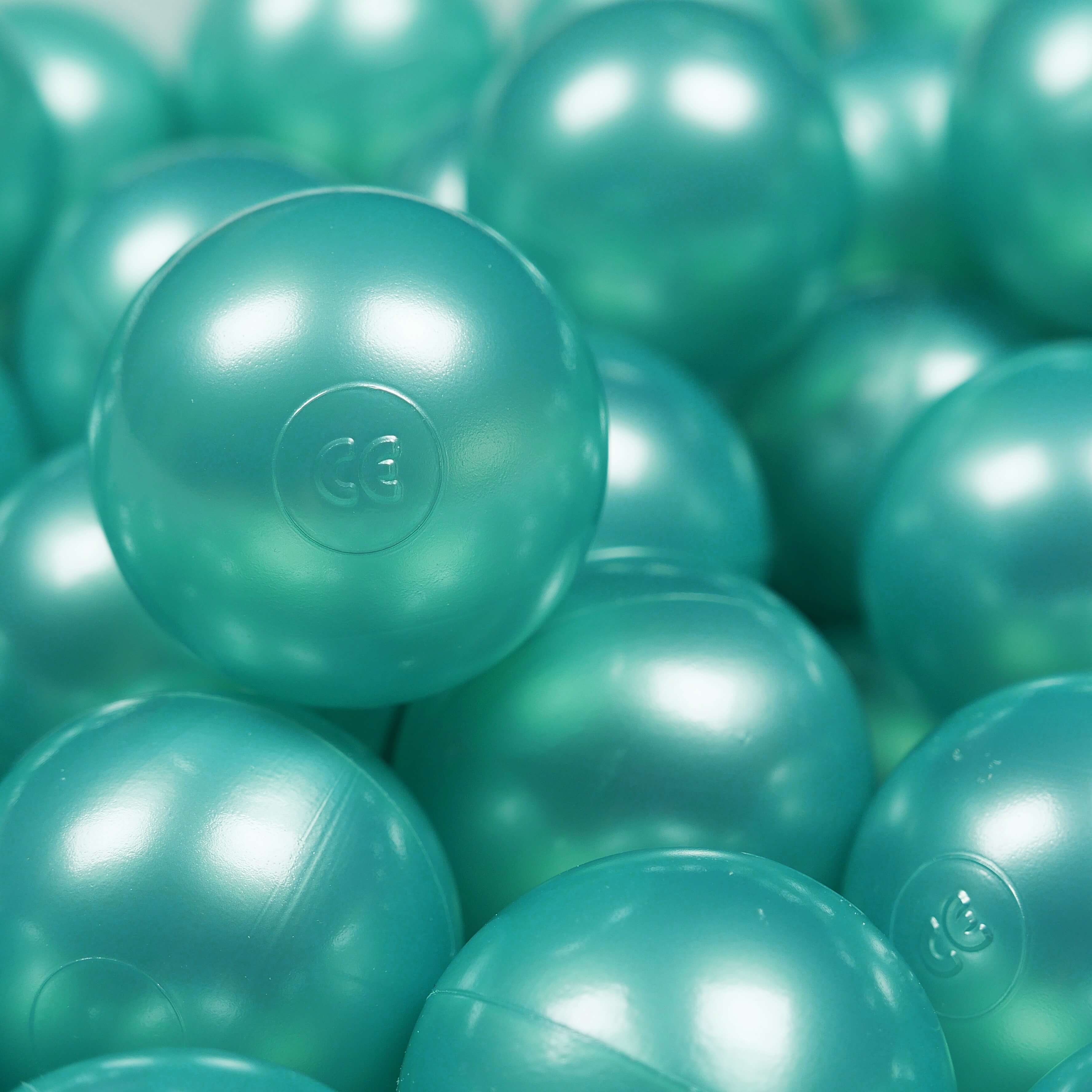 Play balls ø7cm 25 pieces metallic turquoise