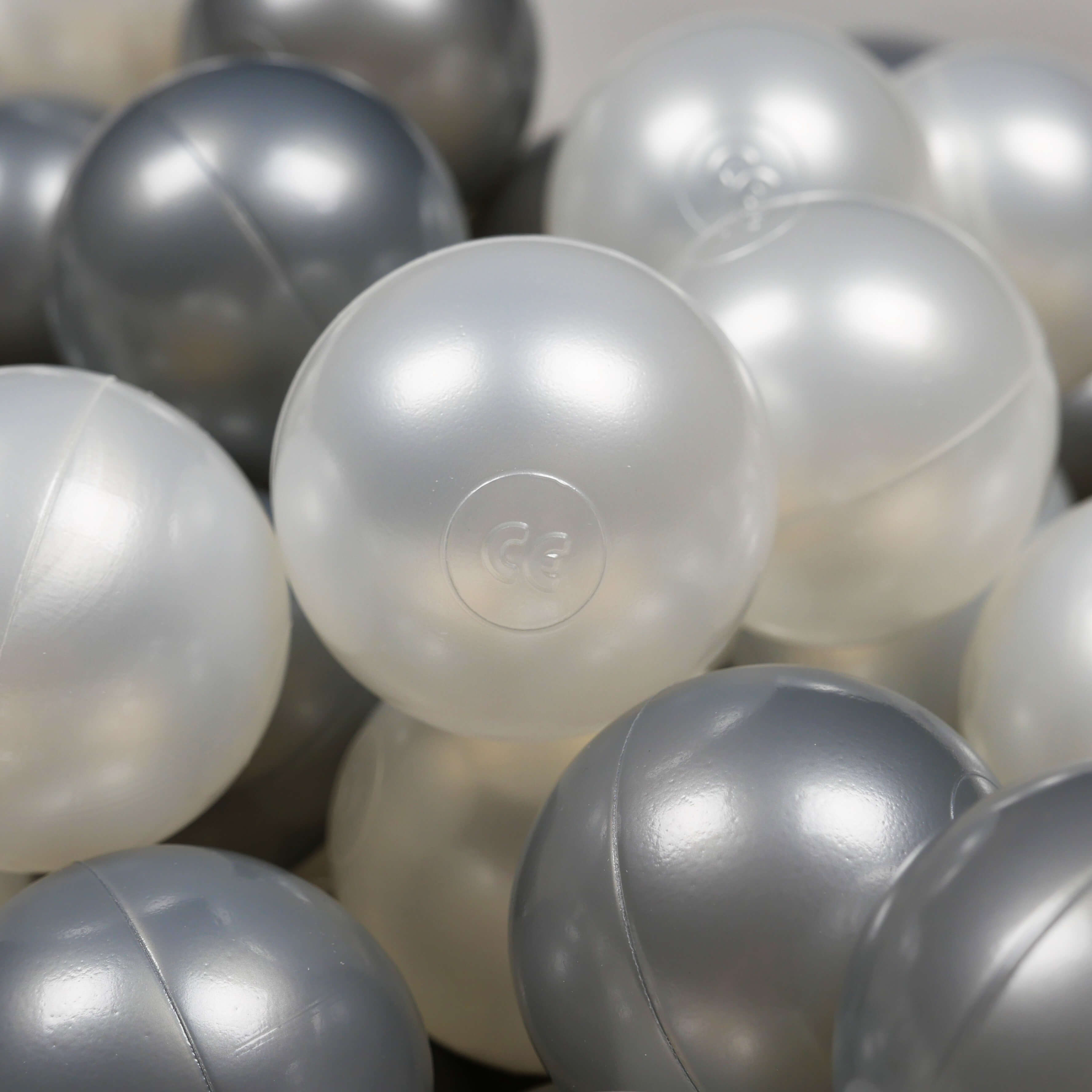 Play balls ø7cm 500 pieces pearl, silver