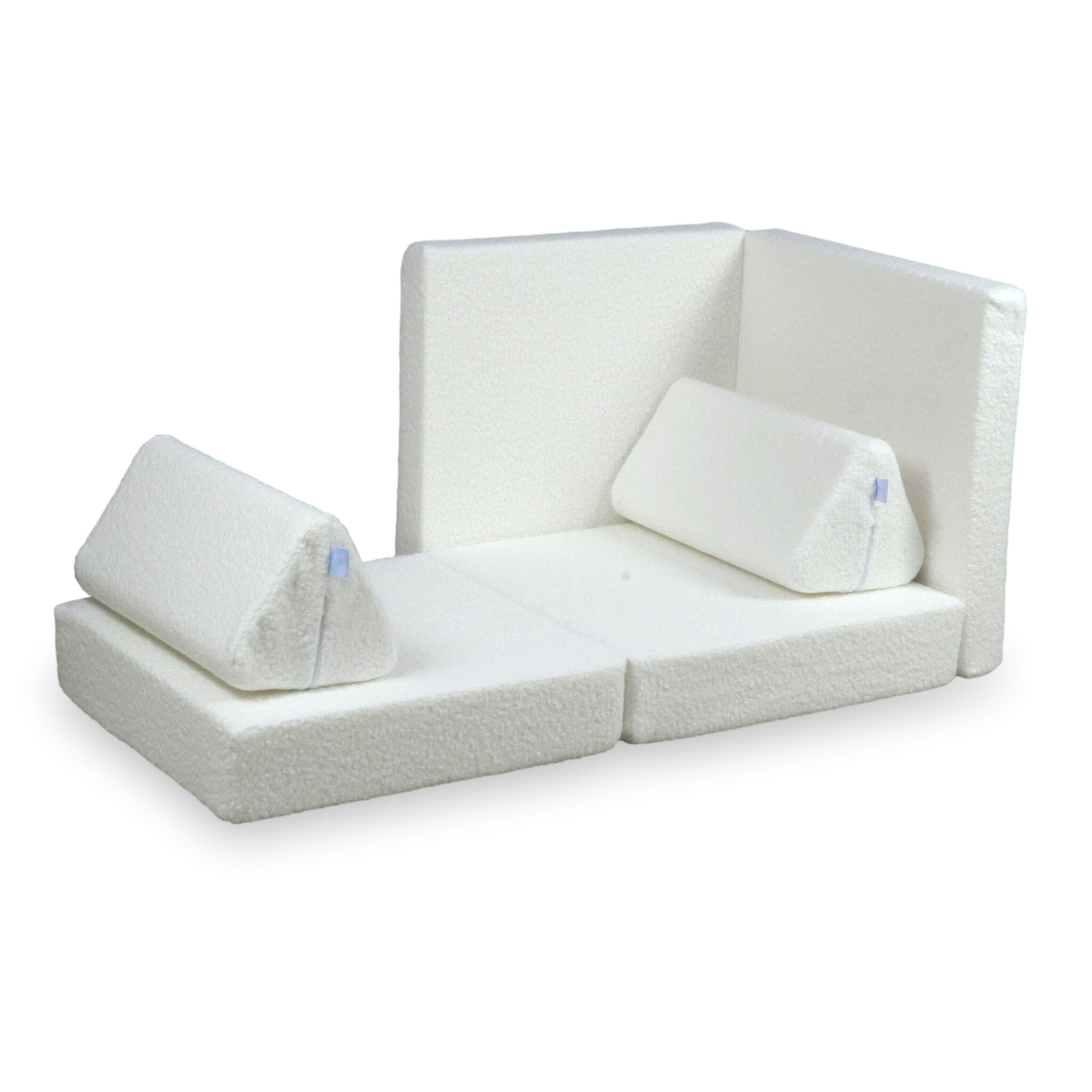 Montessori Mini Standard Spielsofa in weißem Bouclé