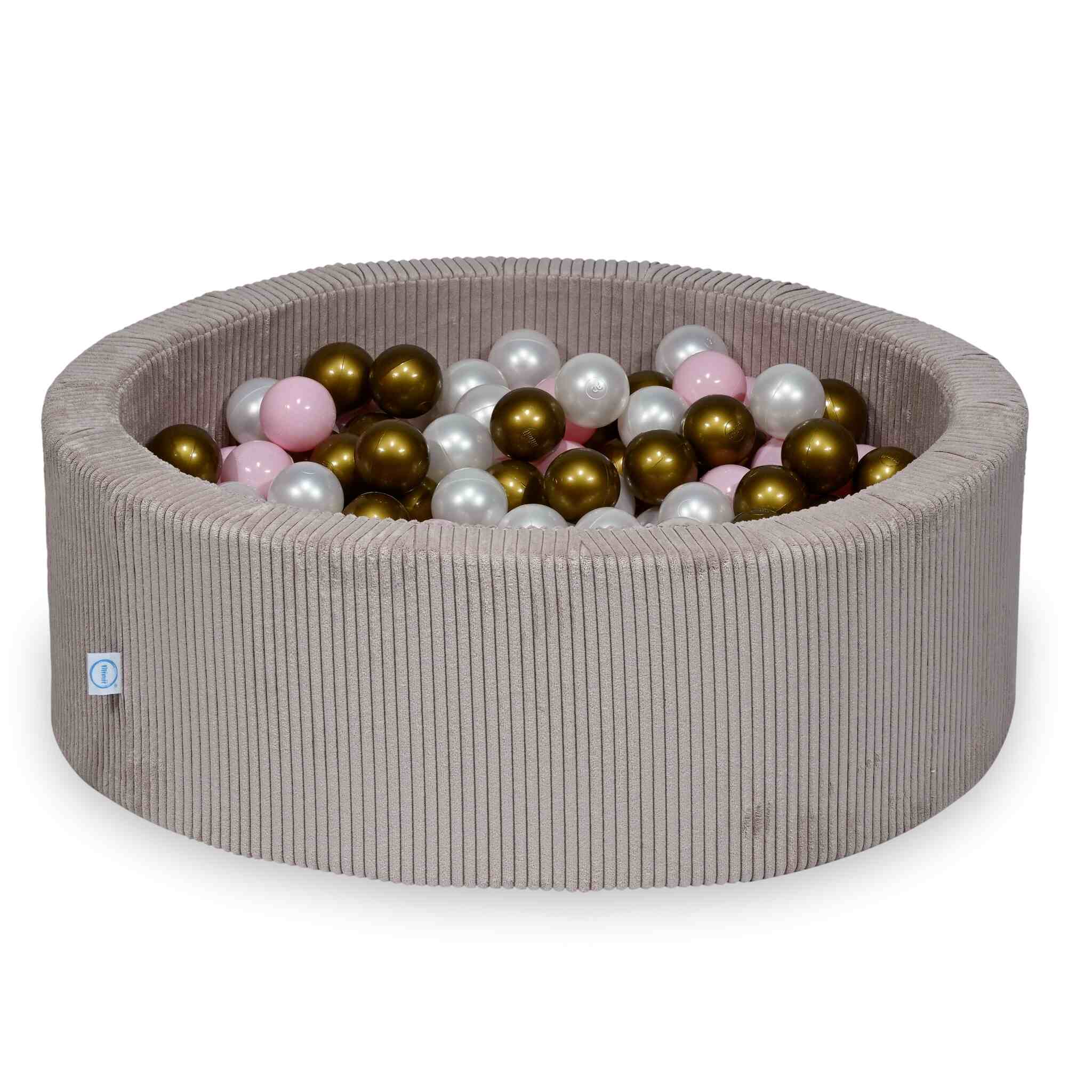 Ball Pit in corduroy light pink 90x30 cm with 200 balls