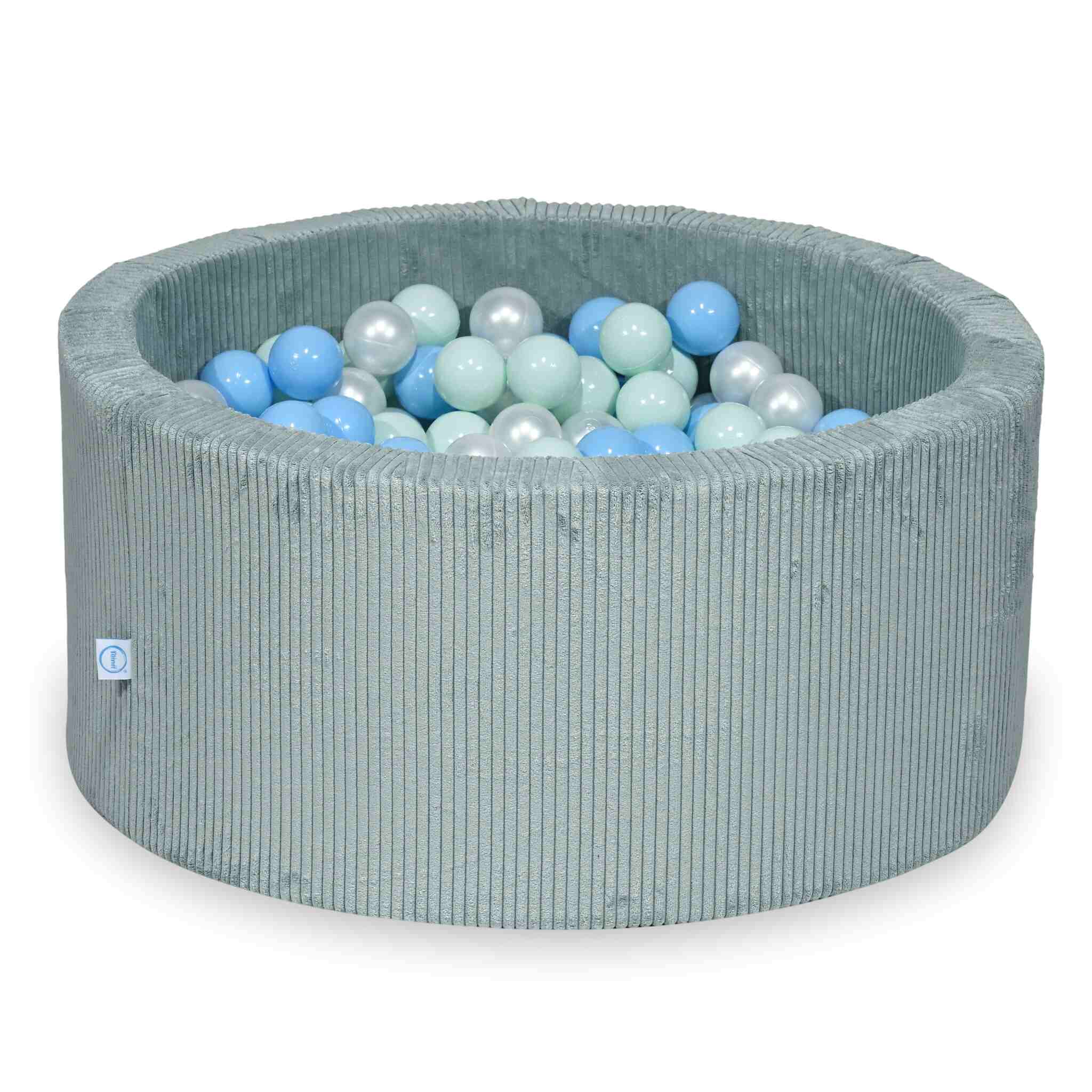 Bällebad Cord mintfarben 90x40 cm mit 300 Bällen