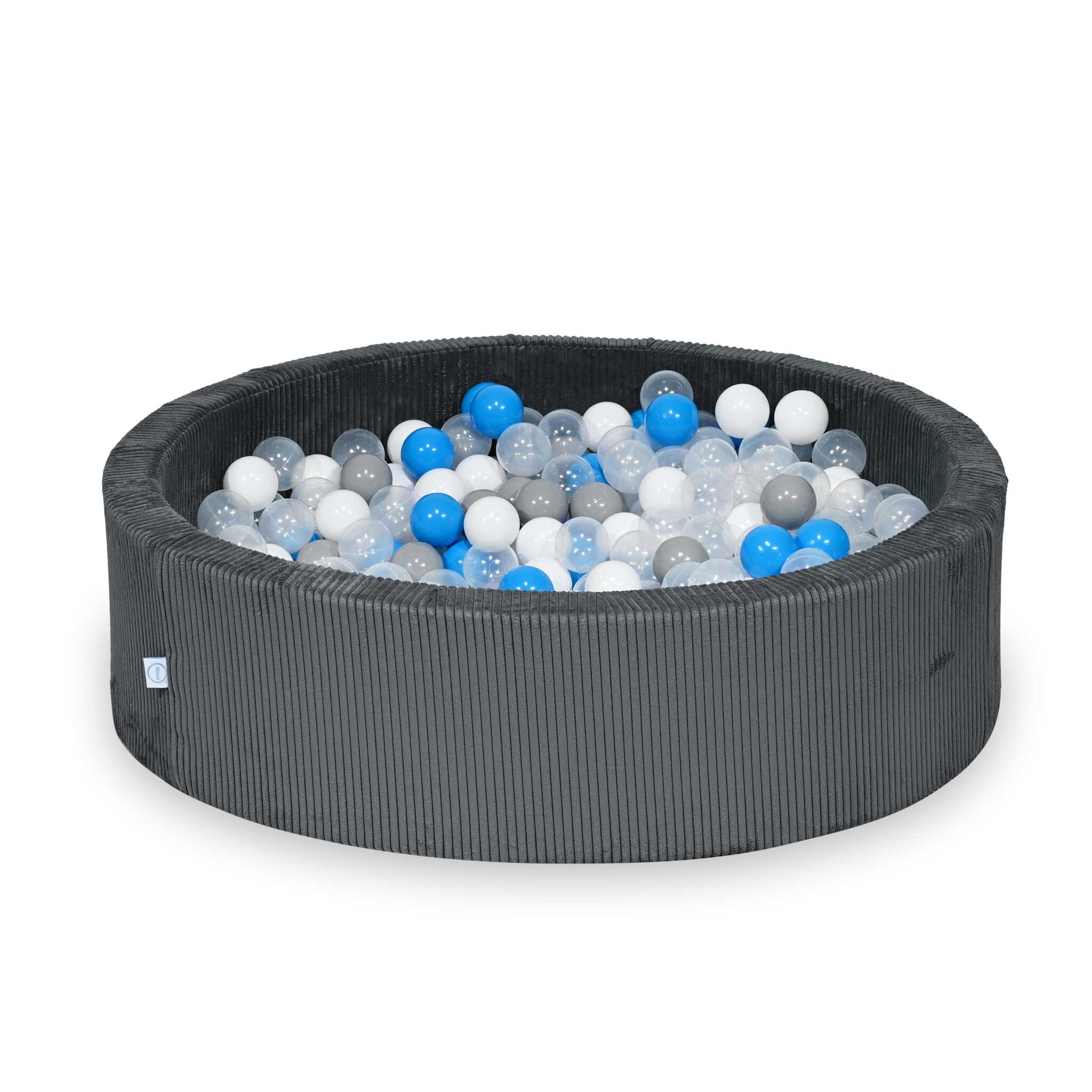 Ball Pit in corduroy graphite 110x30 cm with 400 balls