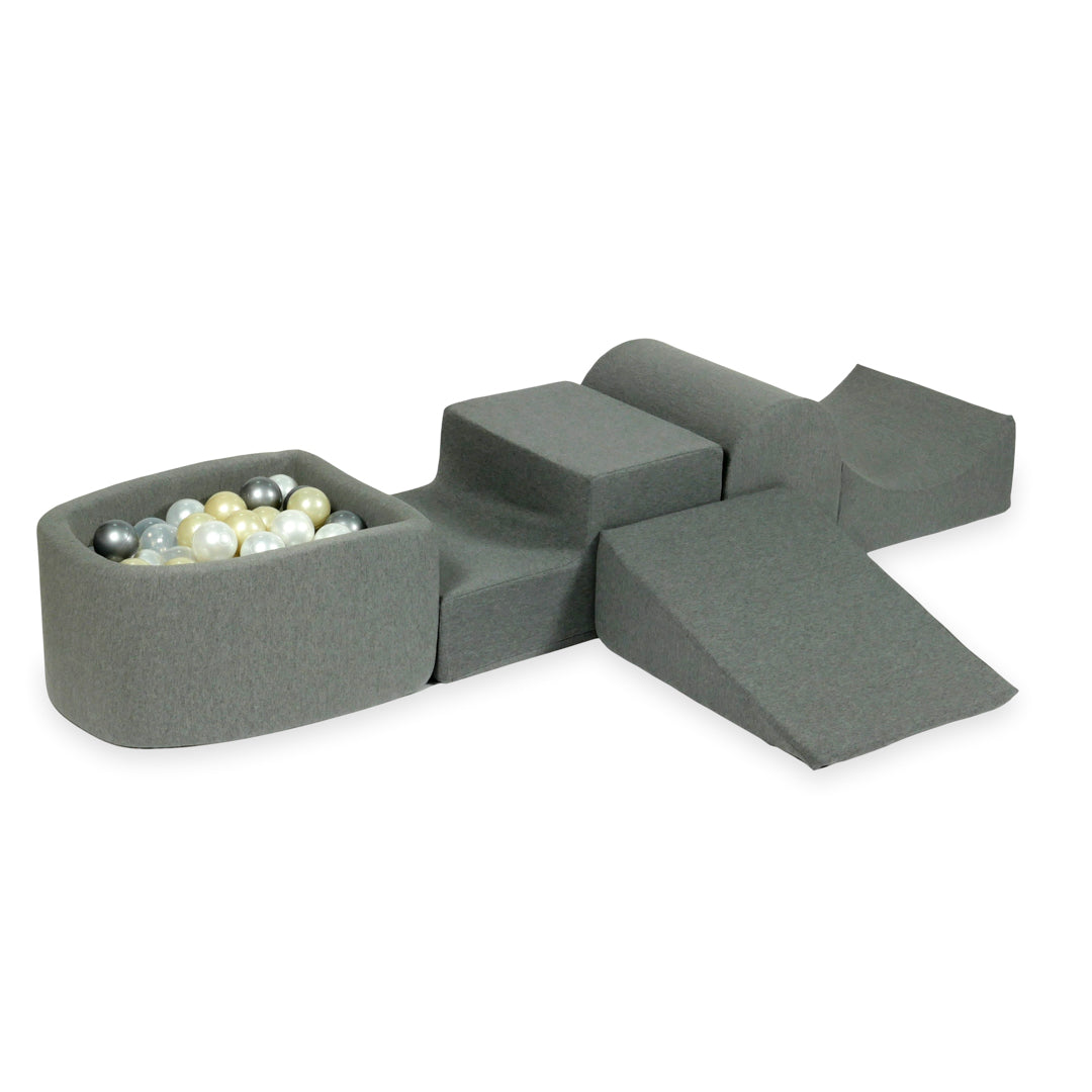 Foam play area with hill and micro gray pool + 100 balls