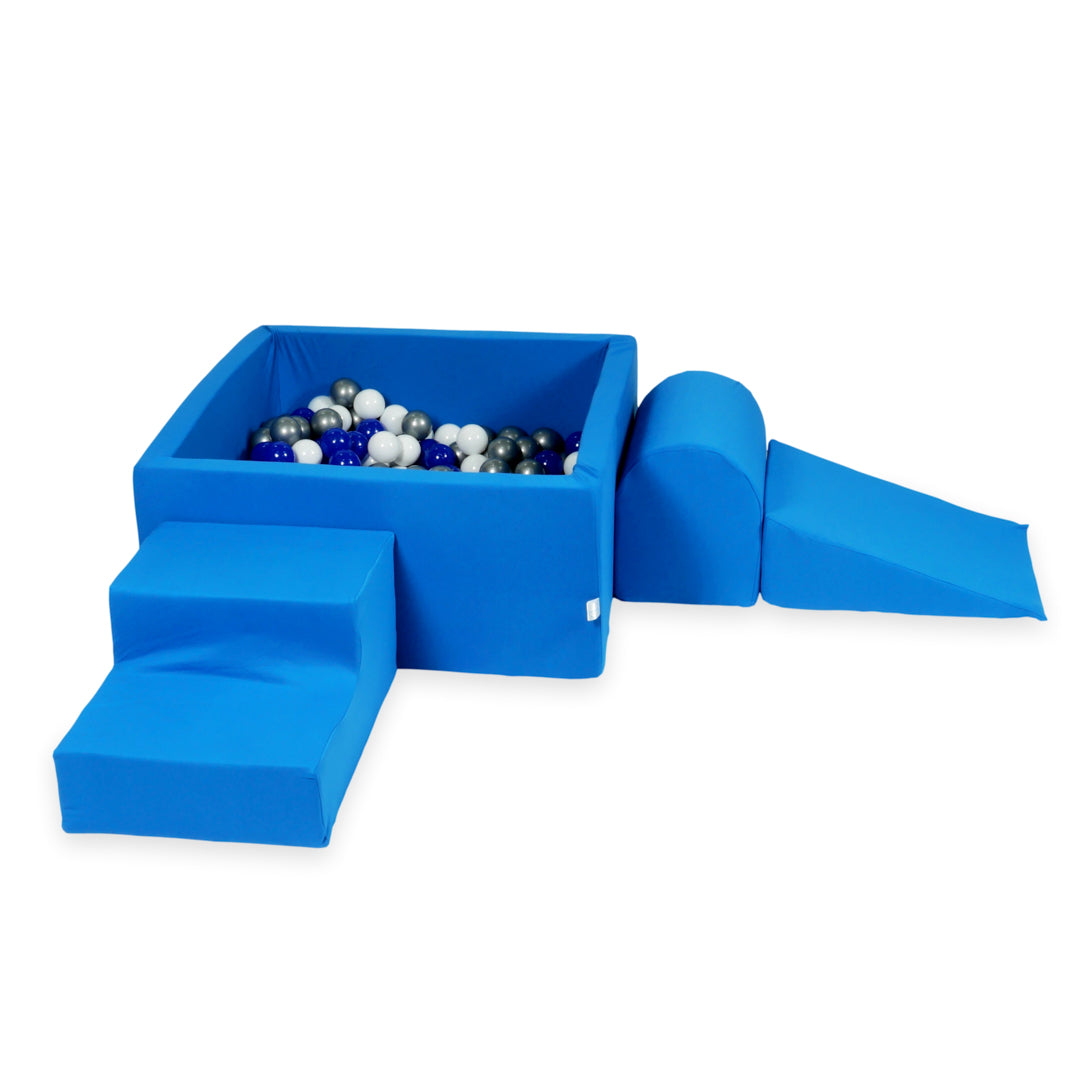 Foam play area with square ball pit children's play set 90x90x40 blue + 400 balls