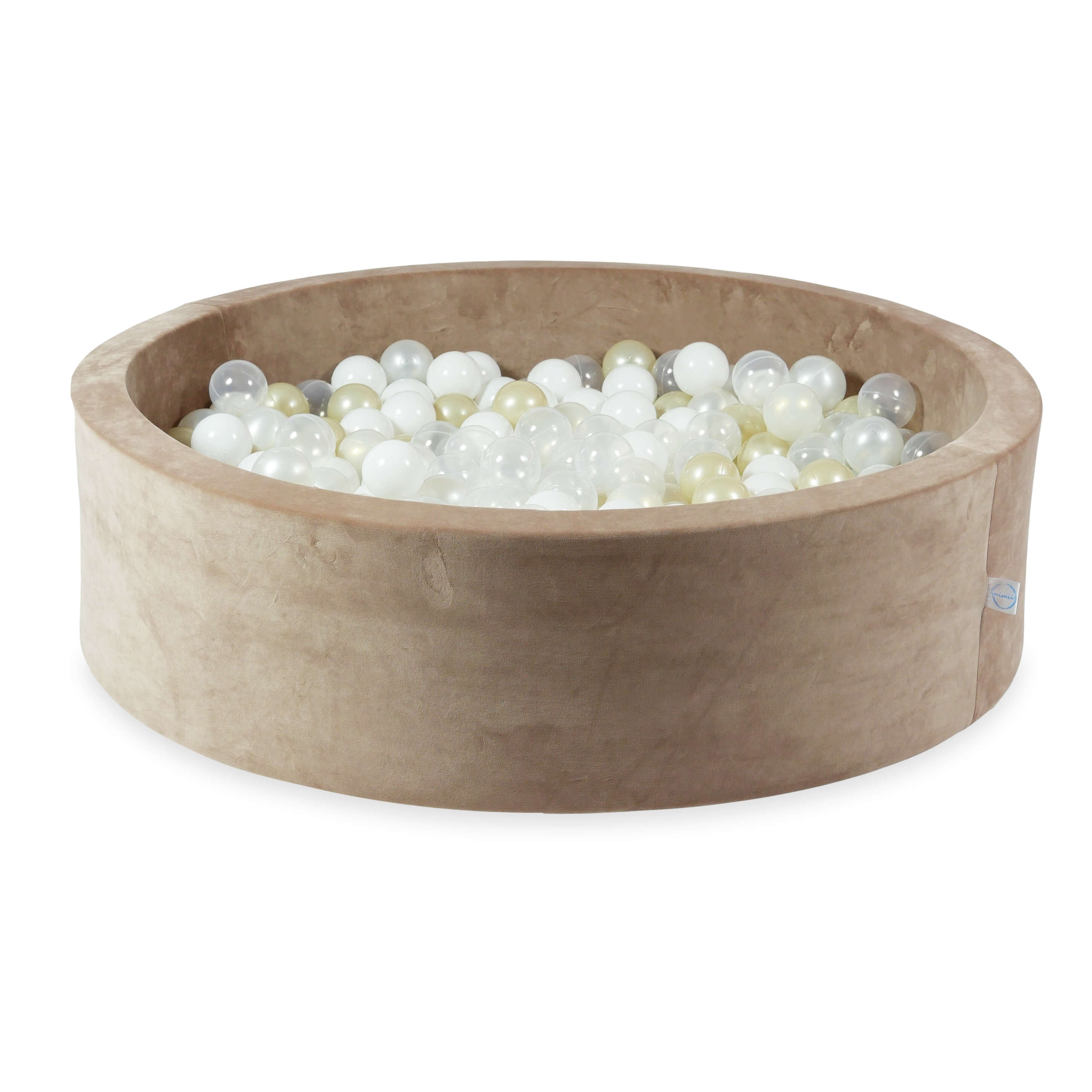 Velvet Ball Pit Velvet Soft Brown 110x30 cm with 400 balls
