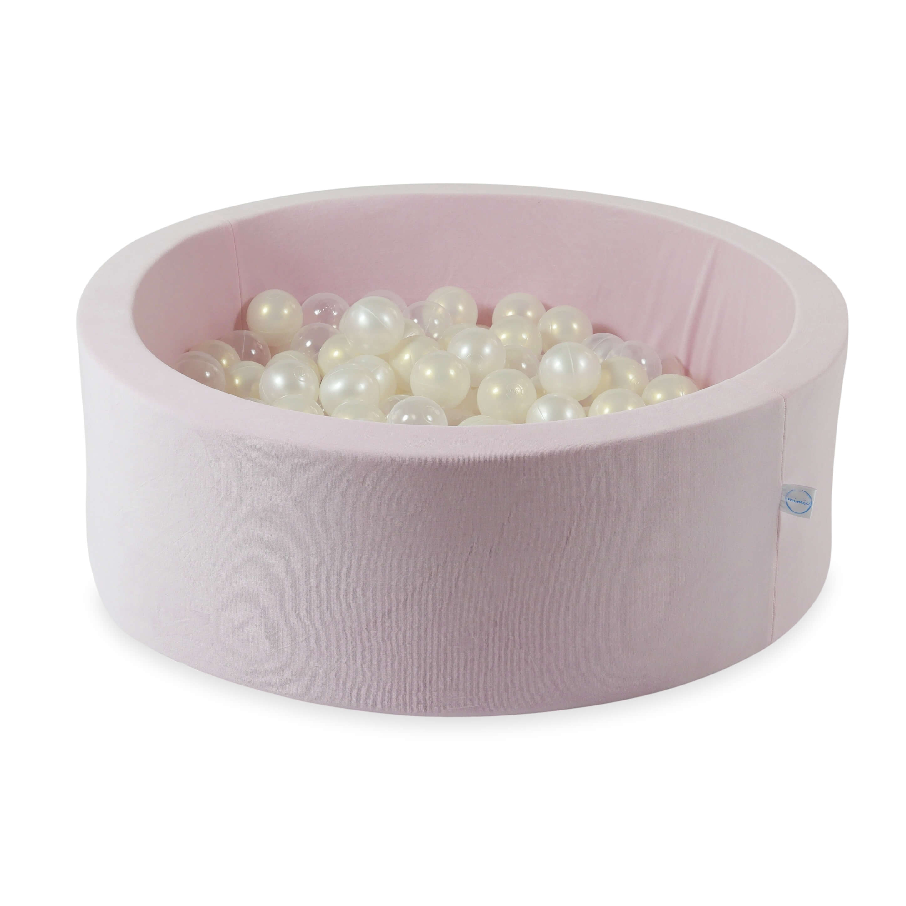 Ball pool in soft velvet light pink 90x30 cm with 200 balls