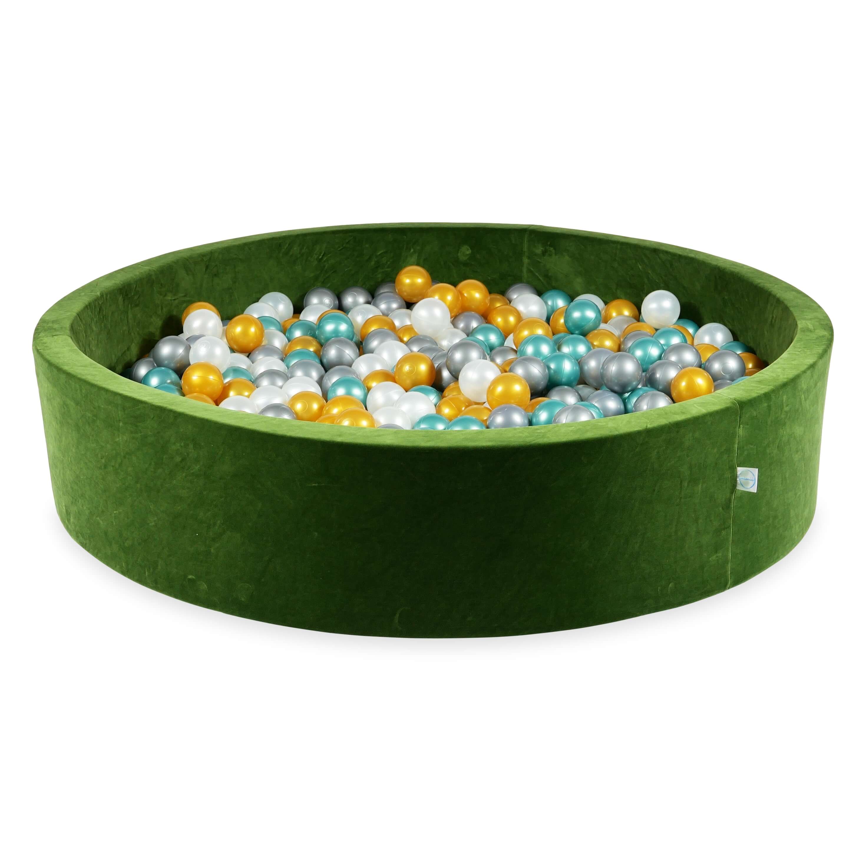 Olive soft velvet ball pit 130x30 cm with 600 balls