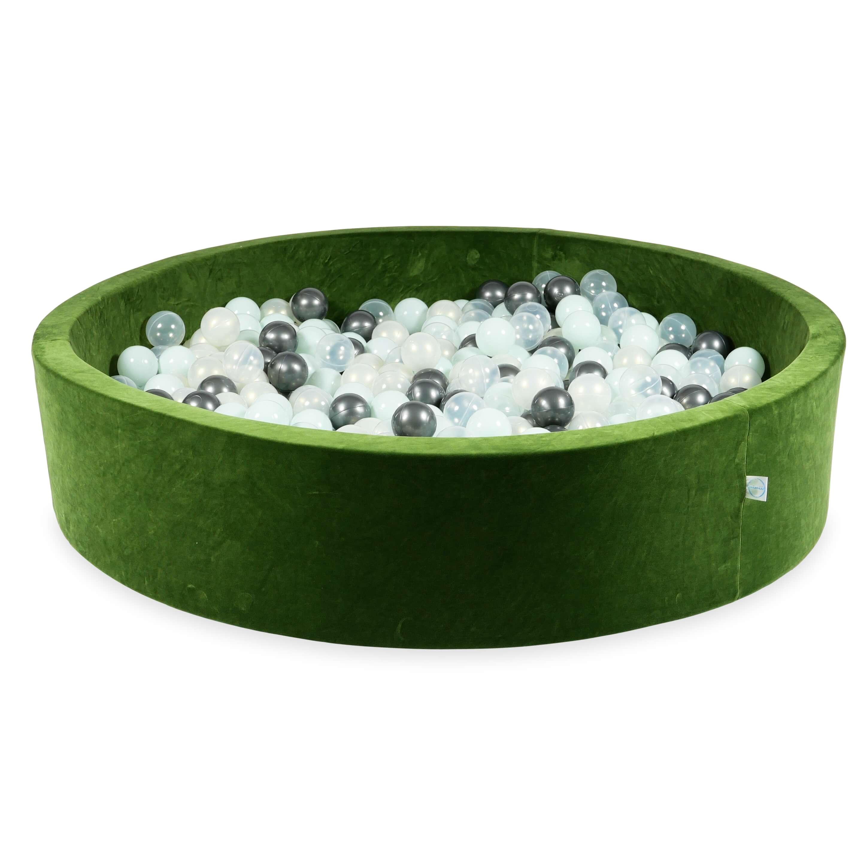 Olive soft velvet ball pit 130x30 cm with 600 balls