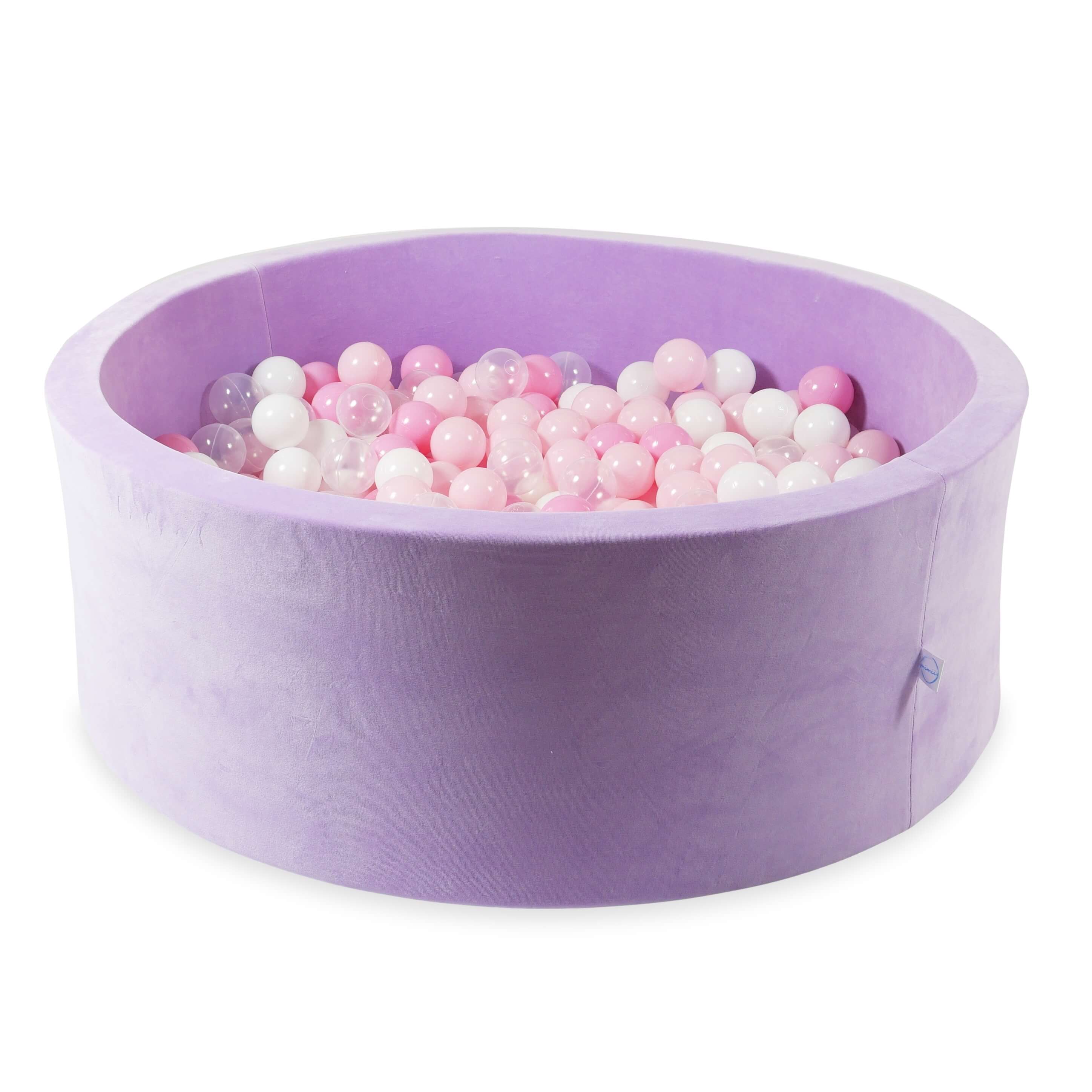 Velvet soft lilac ball pit 110x40 cm with 500 balls