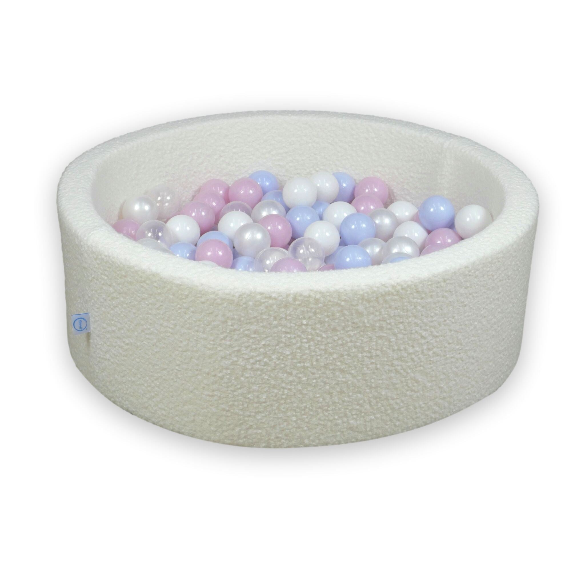 Ball pit in boucle White 90x30 cm with 200 balls