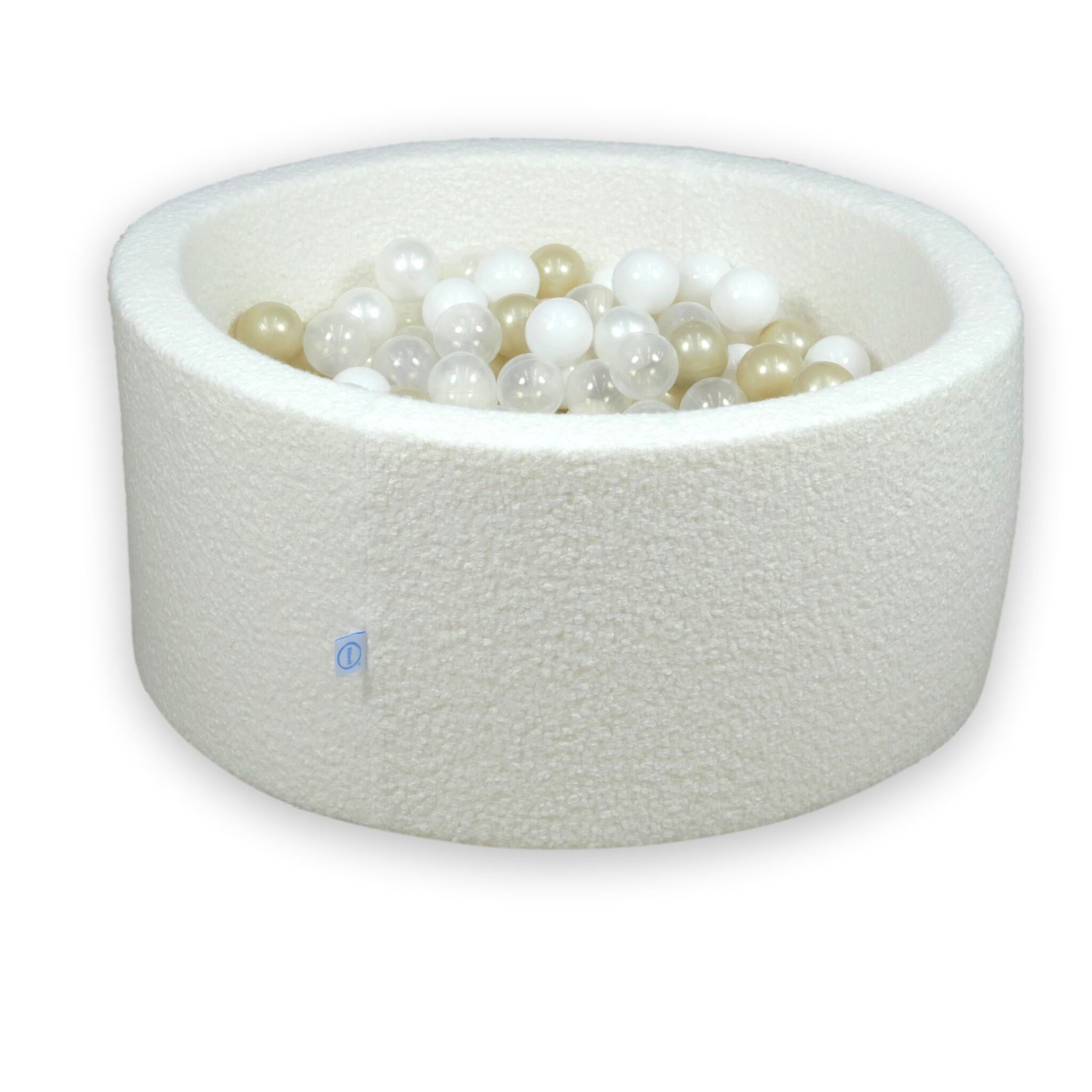 Ball pit in boucle White 90x40 cm with 300 balls