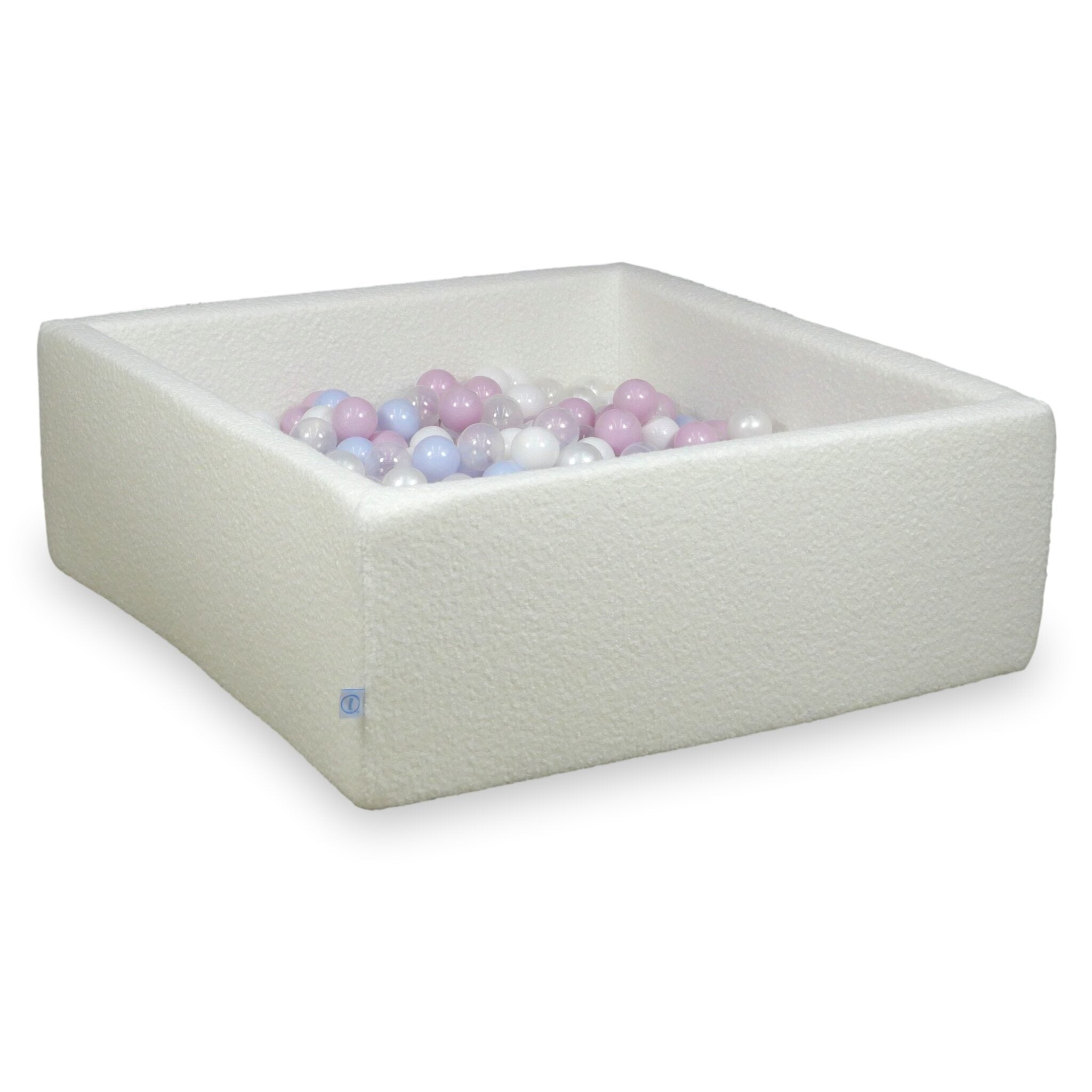 Square ball pit 110x110x40 cm in Boucle White 600 balls