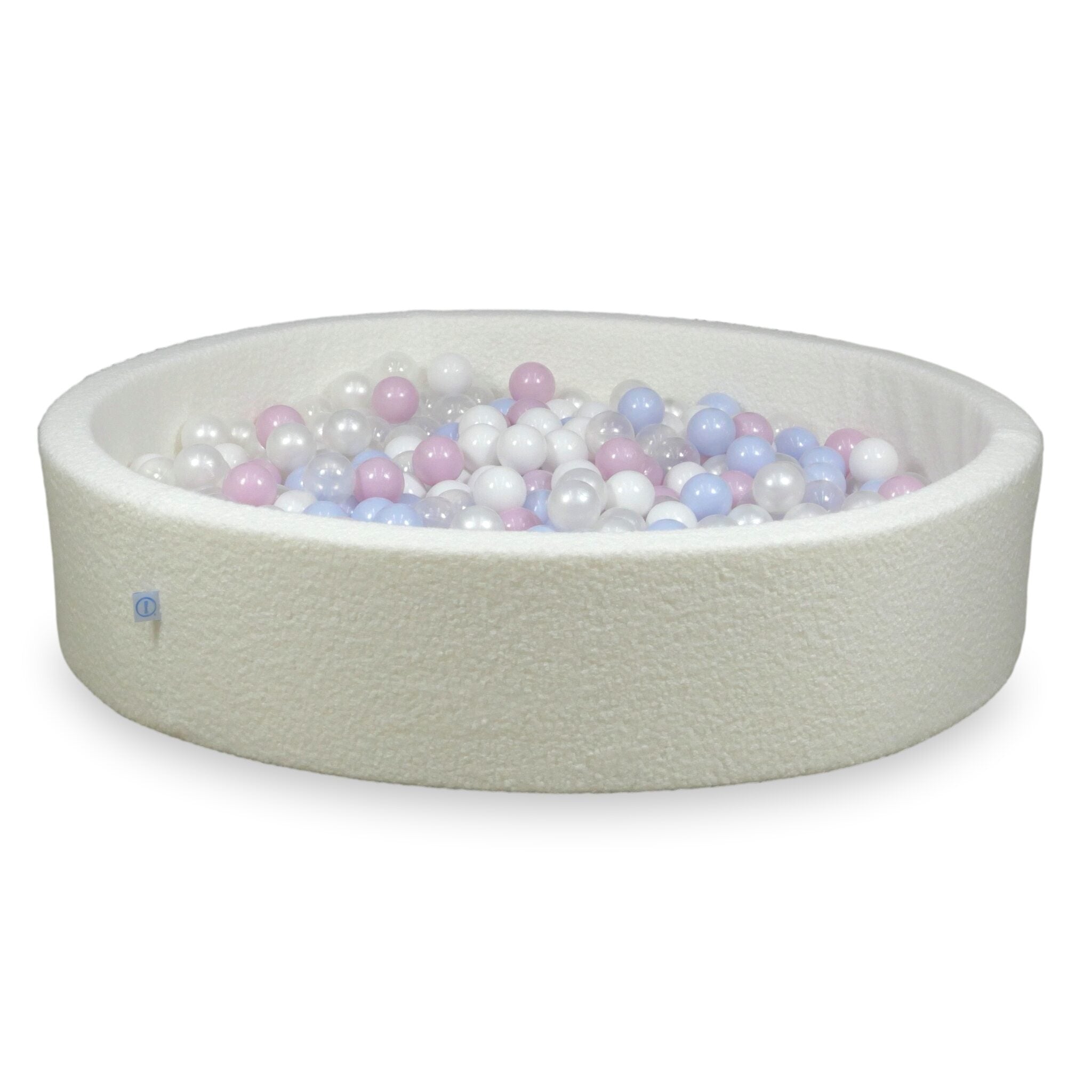 Piscine à balles en velours  Boucle Blanc 130x30 cm avec 600 balles