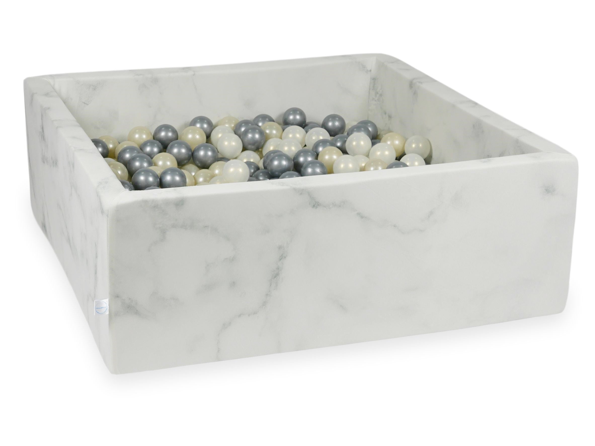 Kugelpiscine quadratisch 110x110x40 cm aus Samt Marble, 600 Bälle