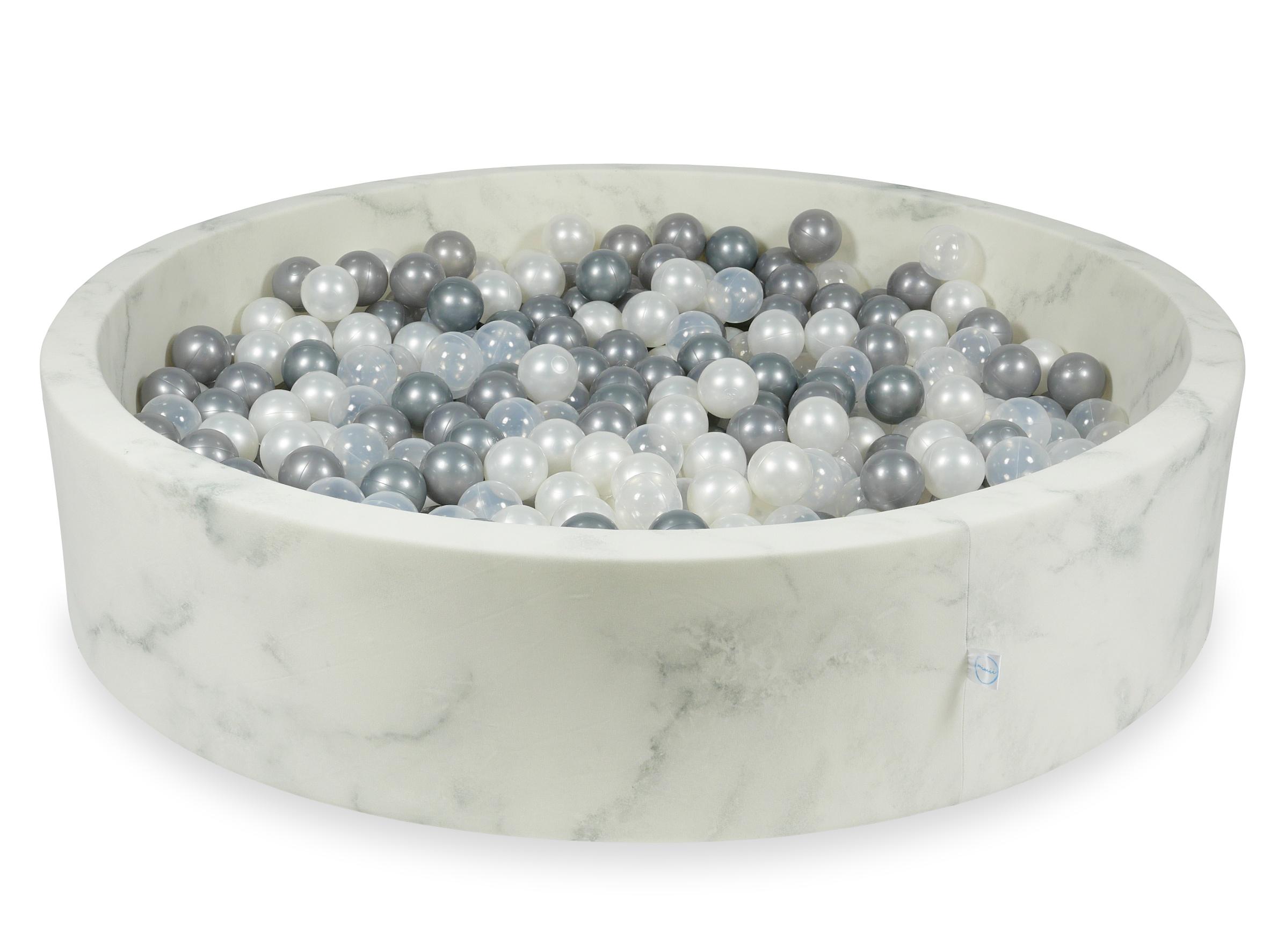 Bällebad aus Samt Marble 130x30 cm mit 600 Bällen