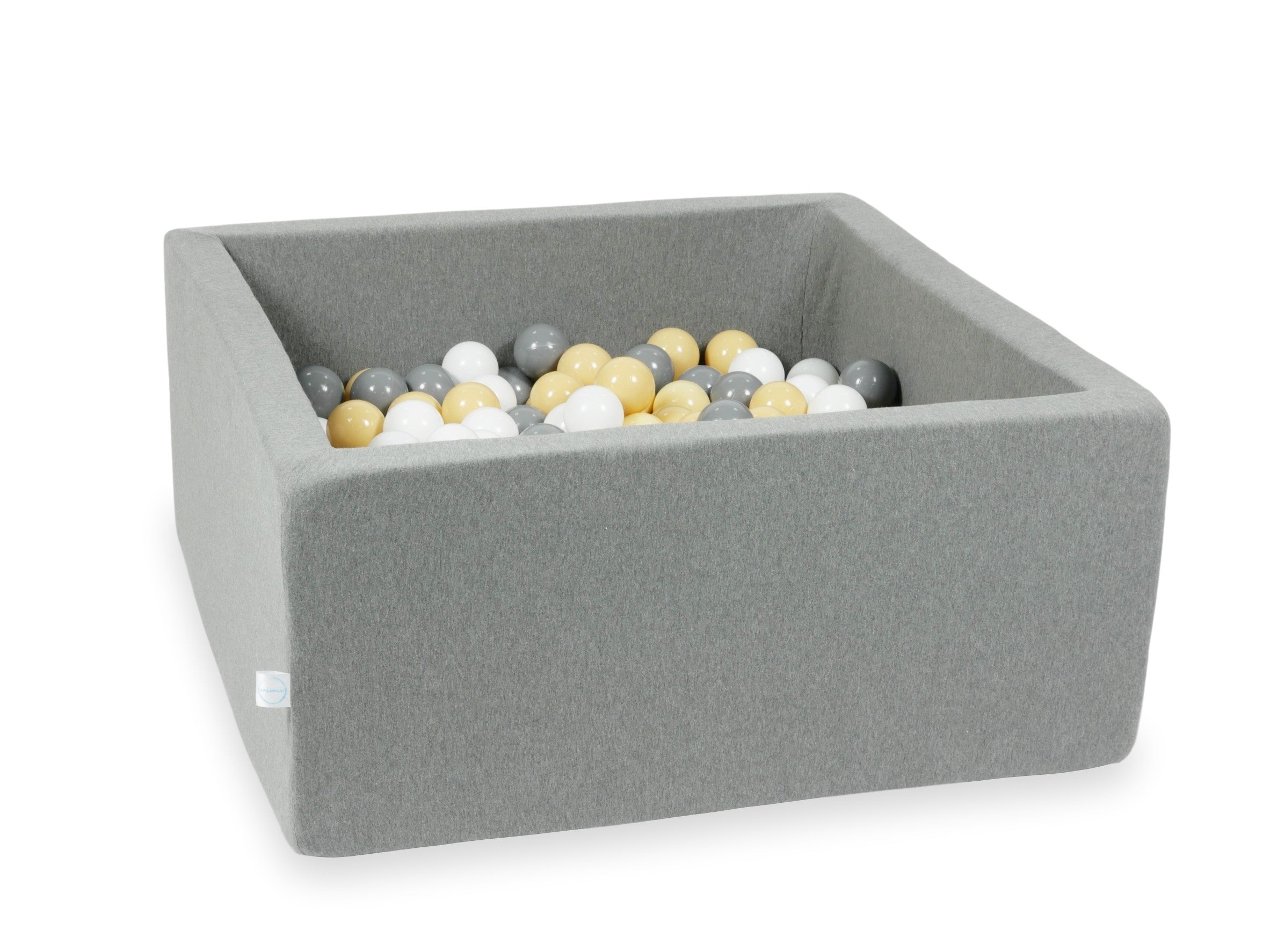 Piscine à balles carrée 90x90x40 cm en Gris, 400 balles