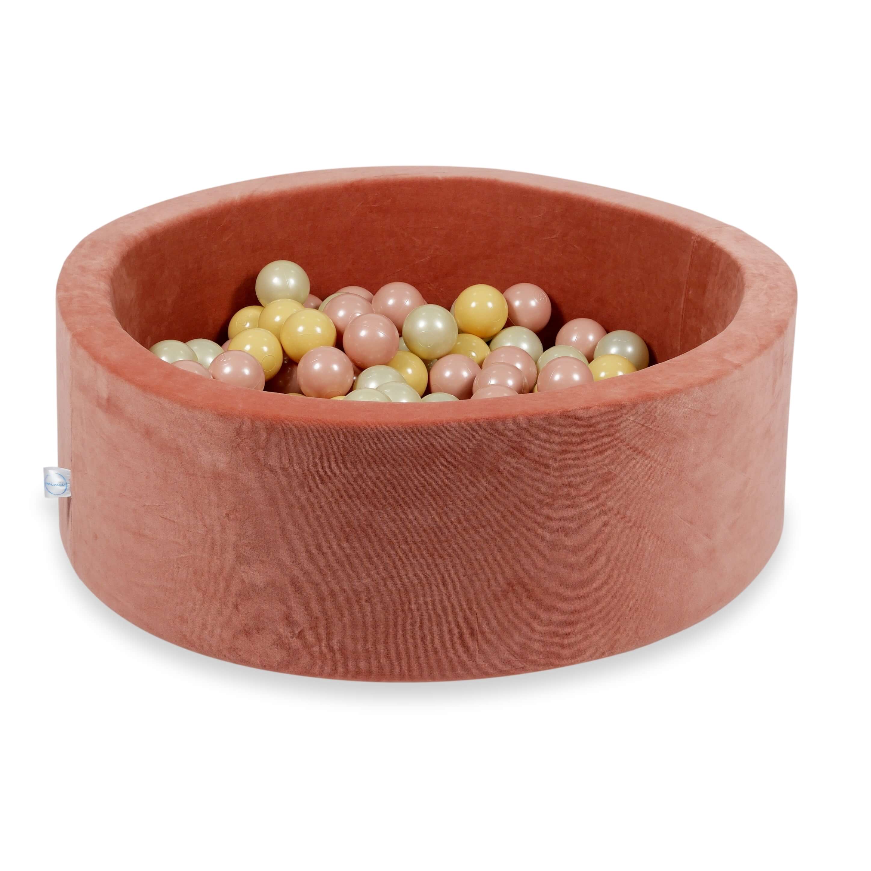 Ball pool in soft velvet canyon clay 90x30 cm with 200 balls