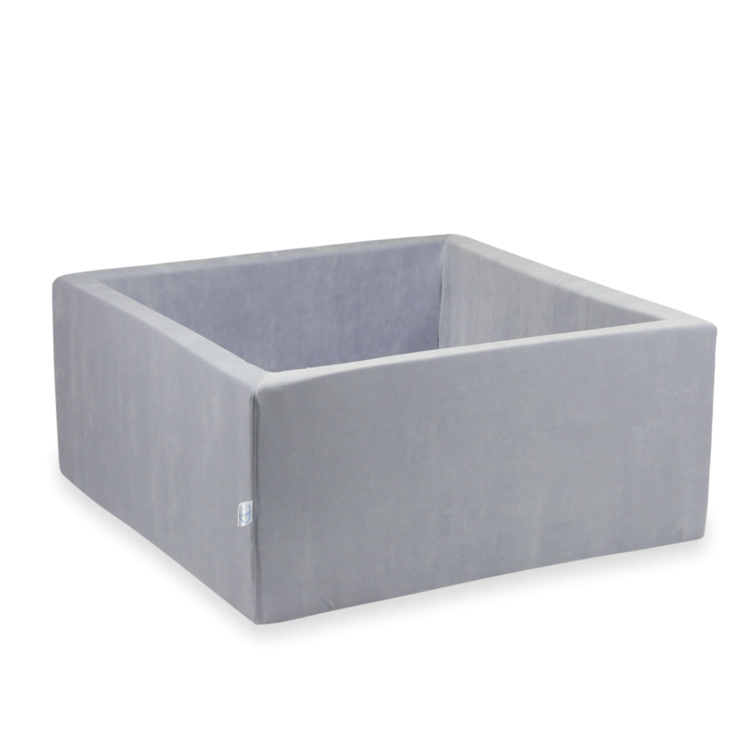 Square Ball Pit 90x90x40 cm Velvet Soft light gray without balls