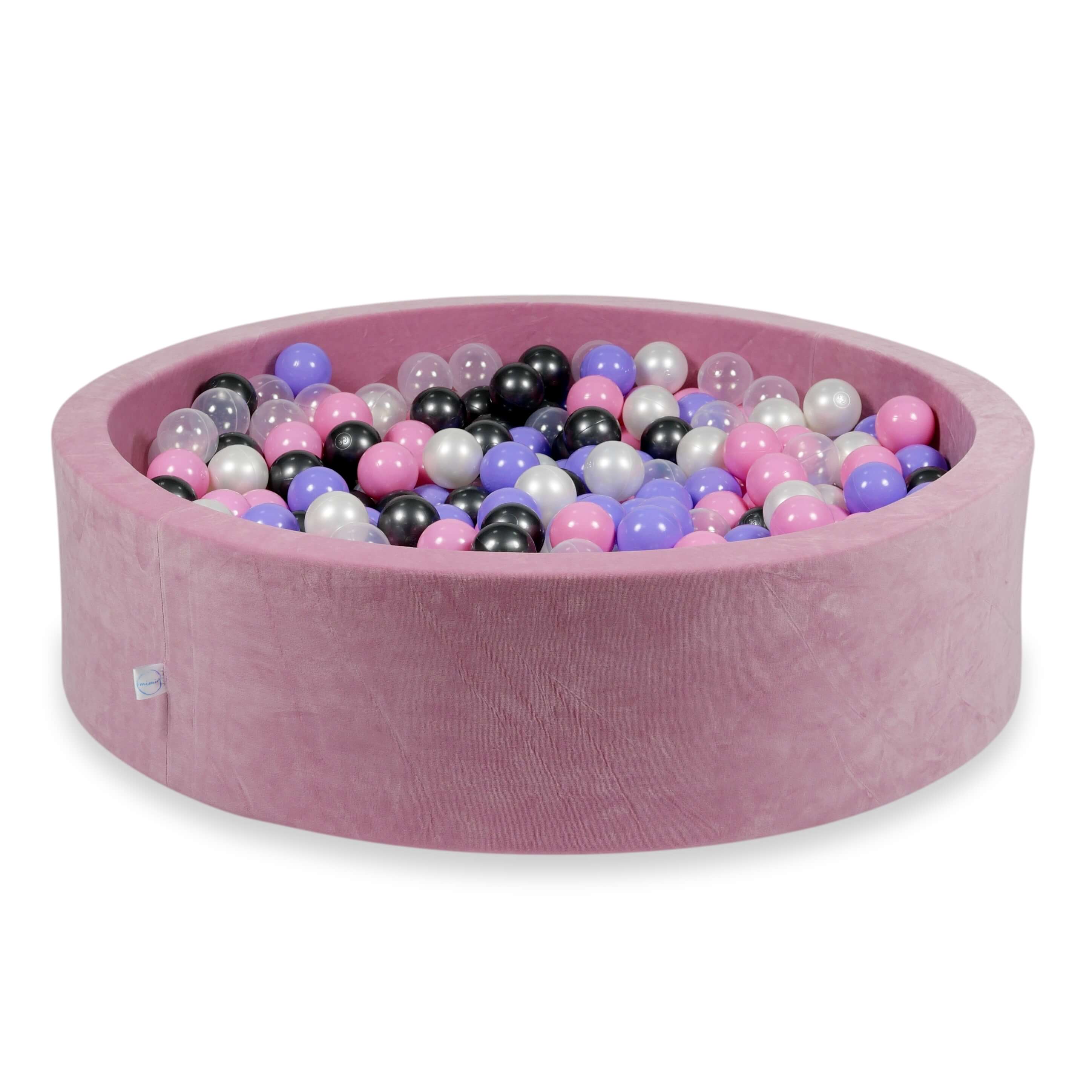 Velvet Ball Pit Velvet Soft Pink 110x30 cm with 400 balls