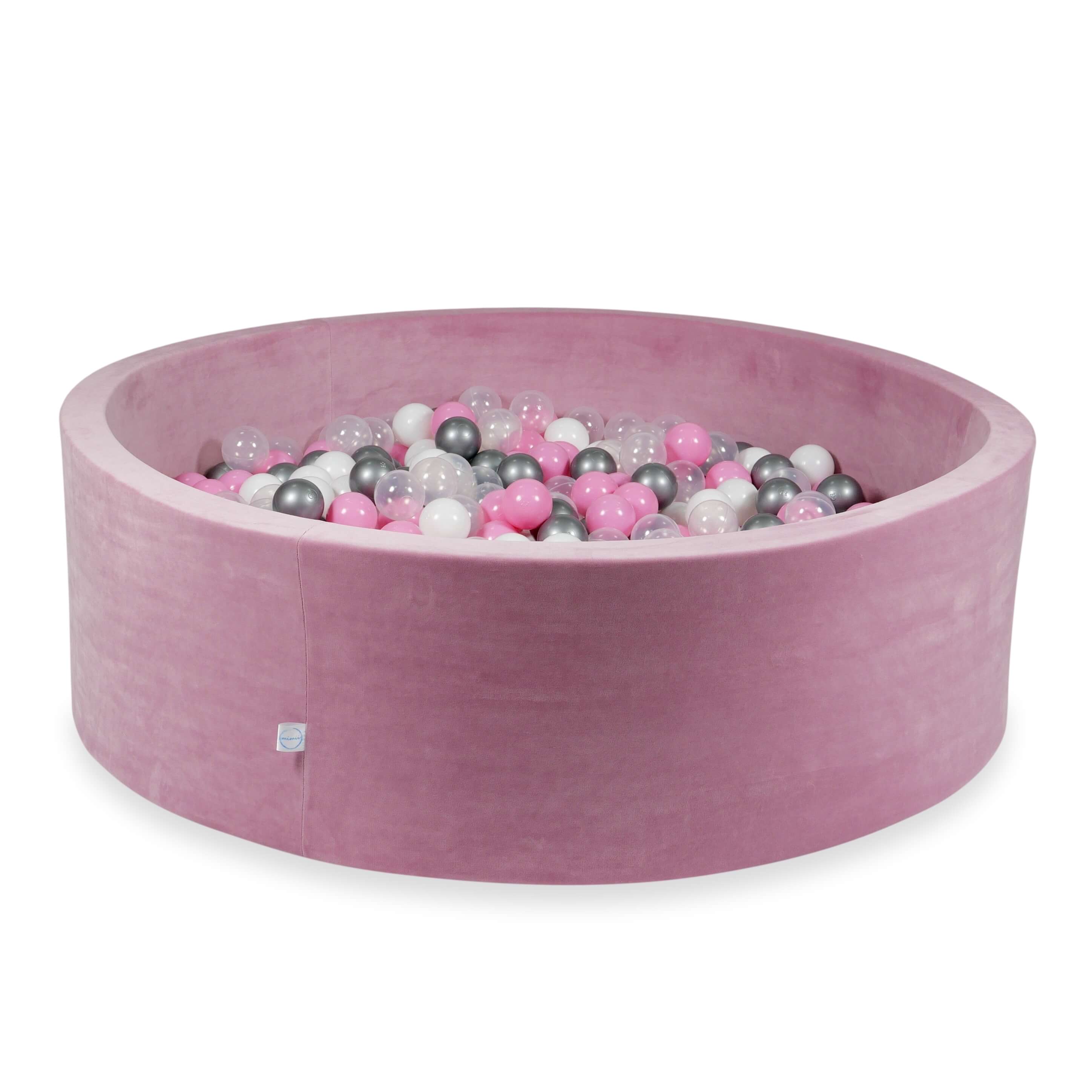 Bällebad Samt soft rosa 130x40 cm mit 700 Bällen