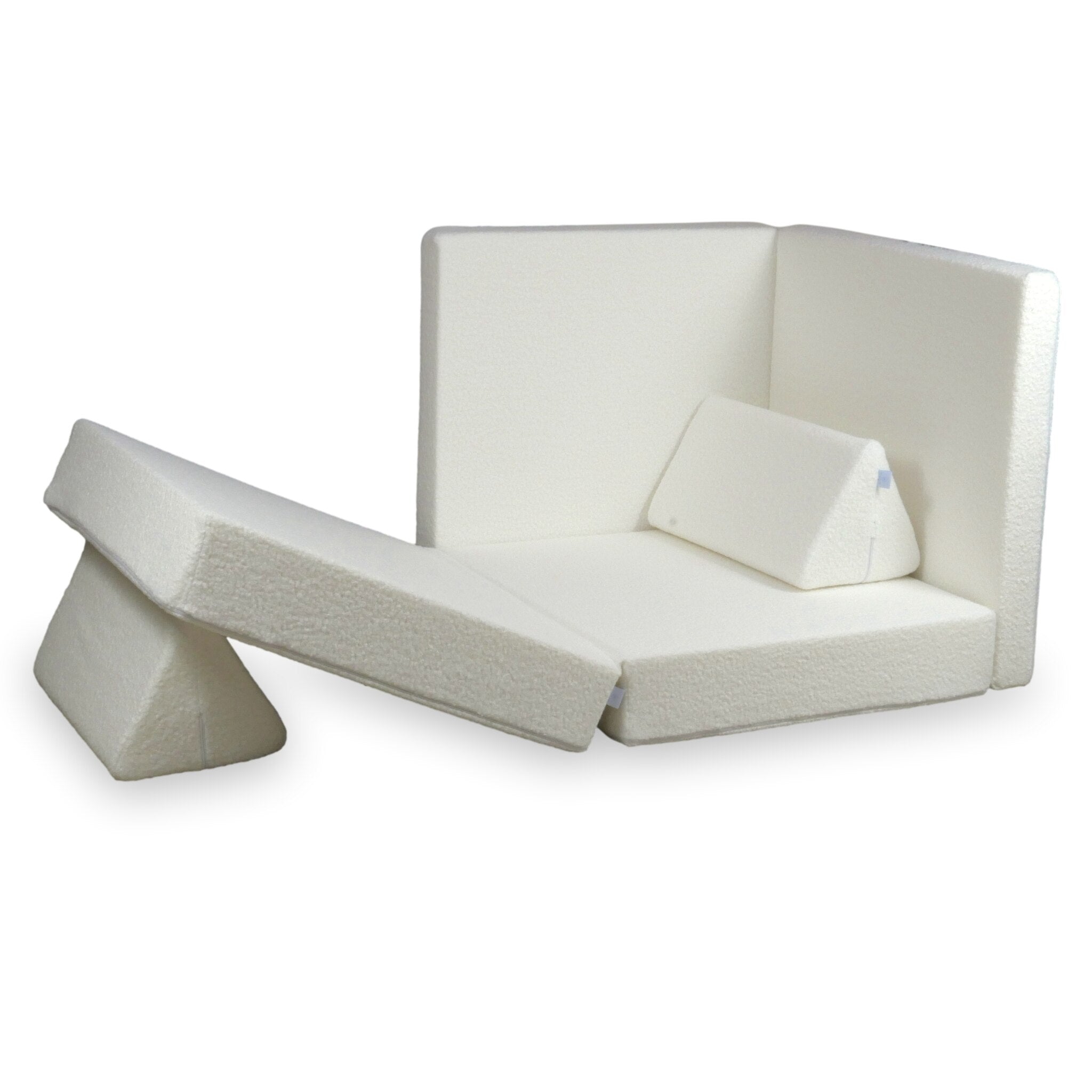 Deluxe Montessori-Spielsofa, Weiß, Locken